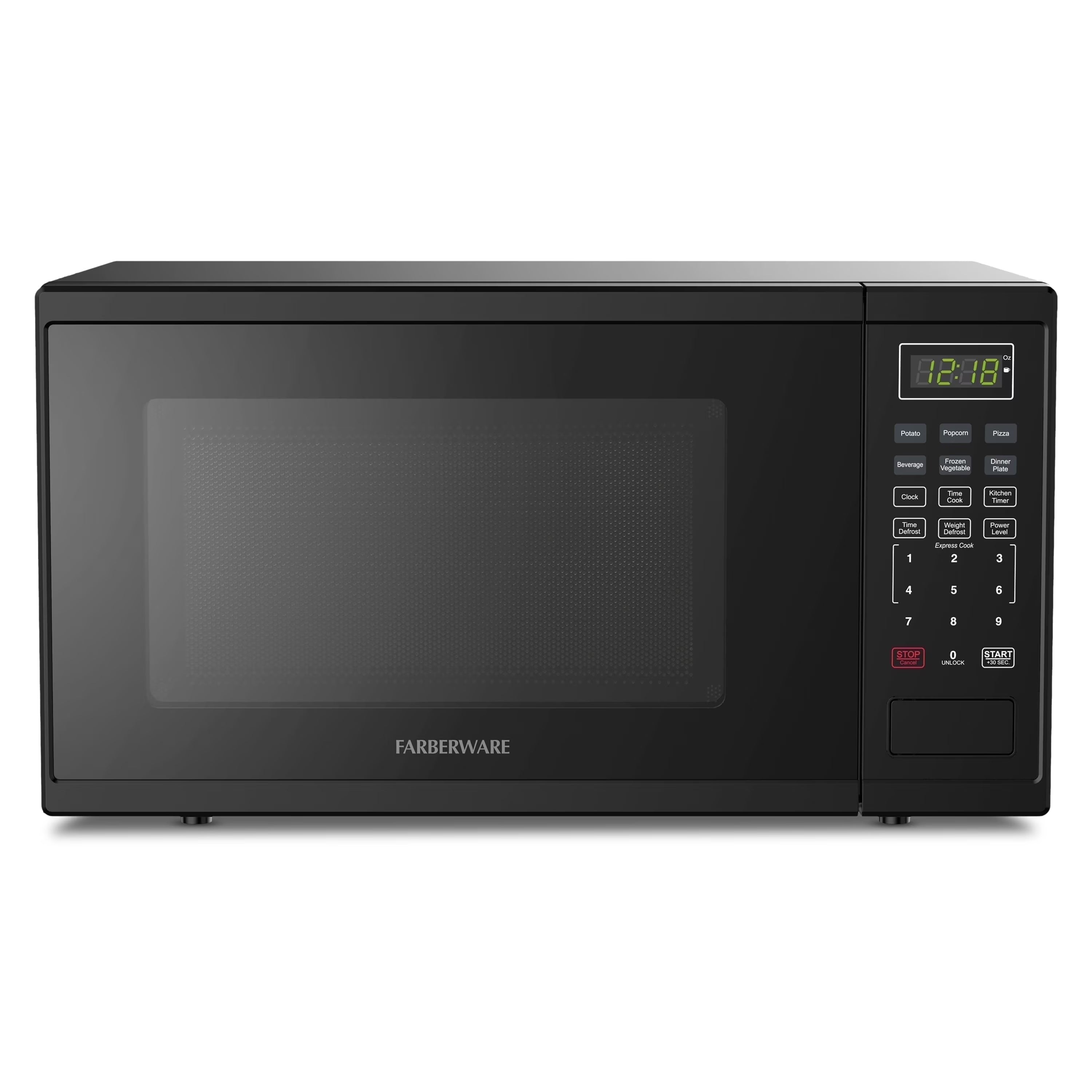 Farberware Countertop Microwave Ov 1100 Watts. 2.2 cu ft - Smart Sensor With LED Lighting and Child Lock - Perfect for Apartments and Dorms - Easy Clean Black Interior. Stainless Steel