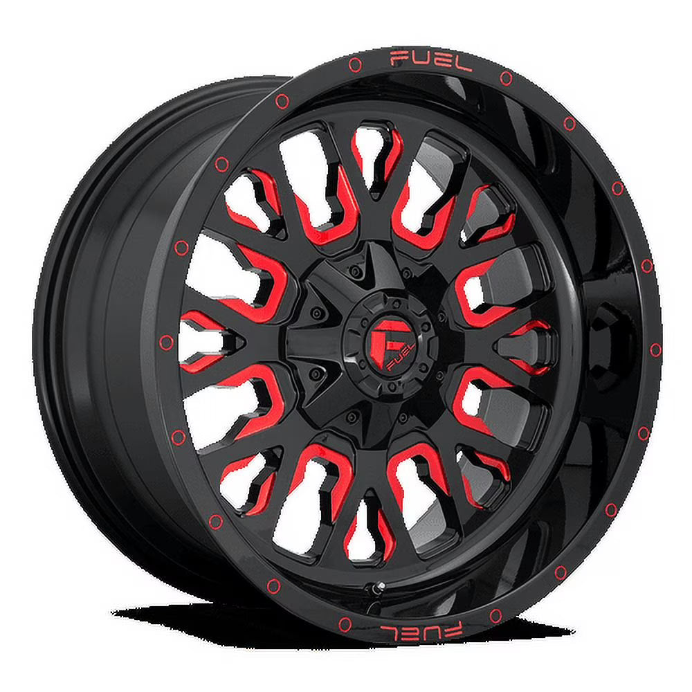 Fuel 1PC Aluminum Rim D612 STROKE 17X9in Gloss Black Red Tinted Clear Finish. D61217909845