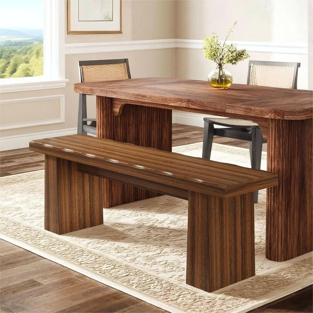 Fnova 48 Wooden Two - Person Backless Entryway Bench with Under - Bench Storage for Outdoor Garden. Living Room. Bedroom. Dining Room. Hallway