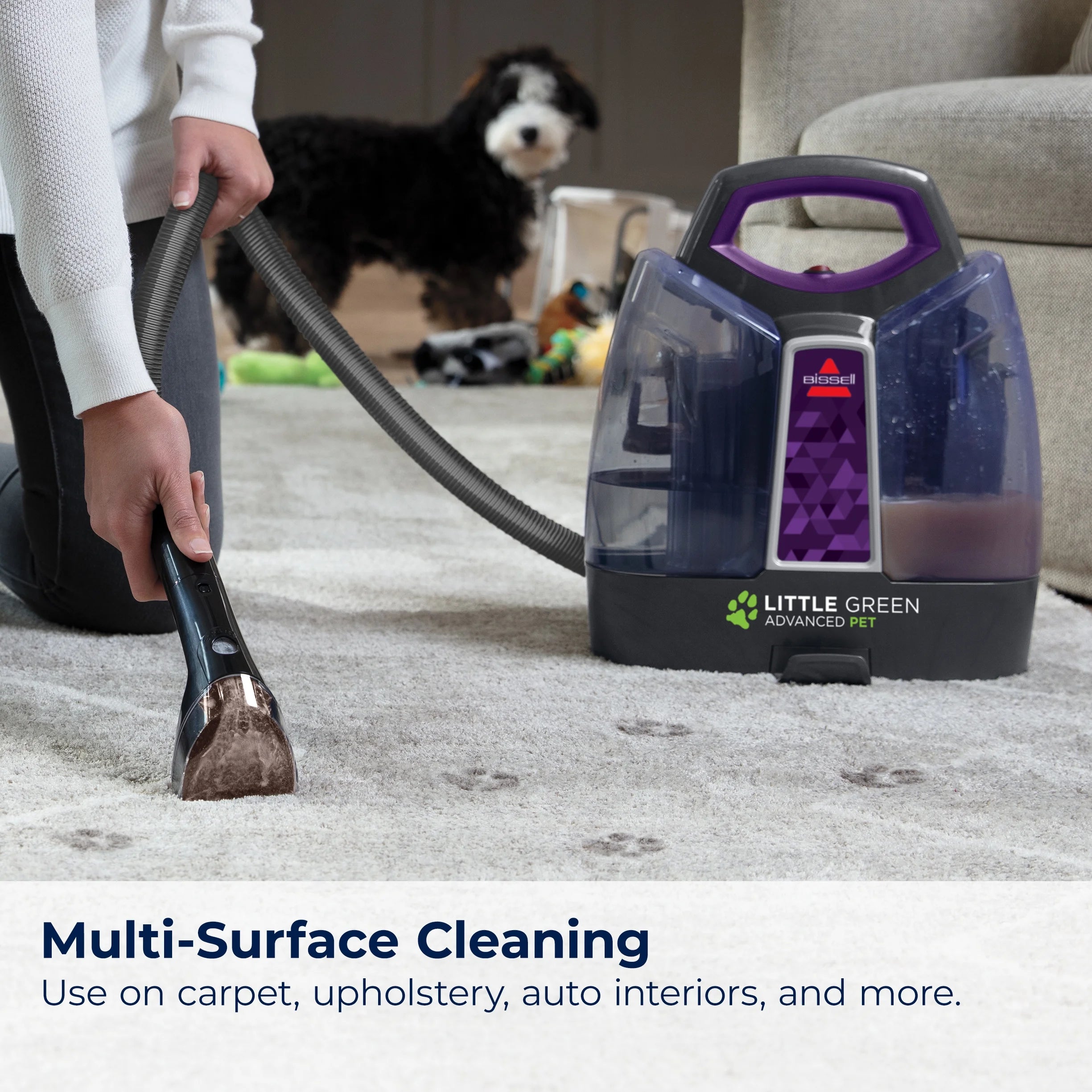 BISSELL Littlle Green ProHeat Advanced Pet Portable Deep Cleaning. for Carpet. Upholstery. and Auto. tough stain removal. Heatwave Technology. Lightweight. 2513W