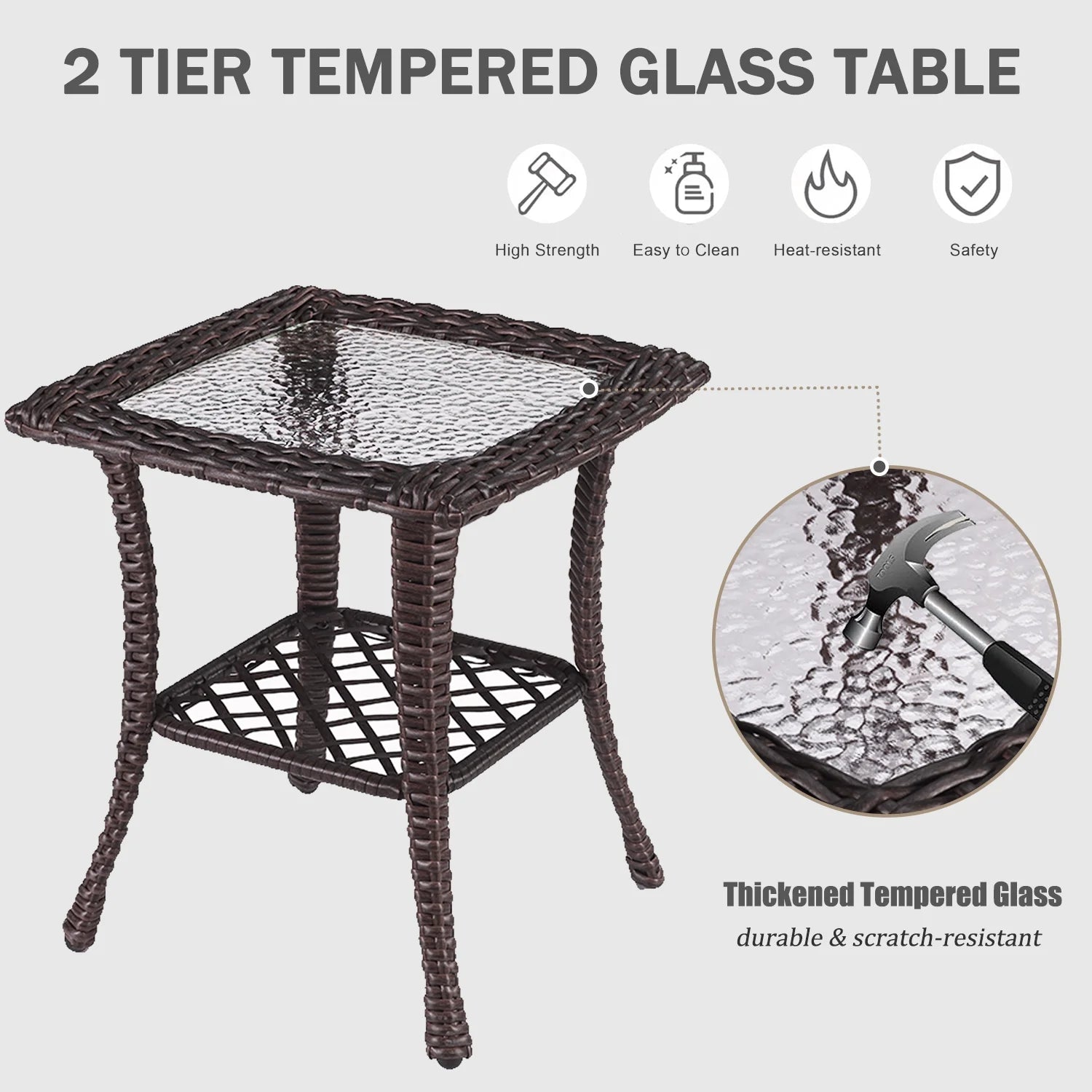 LayinSun 7 Pieces Outdoor Patio Furniture Set with Fire Pit Table. Rattan Wicker Sectional Swivel Rocker Chairs Sets
