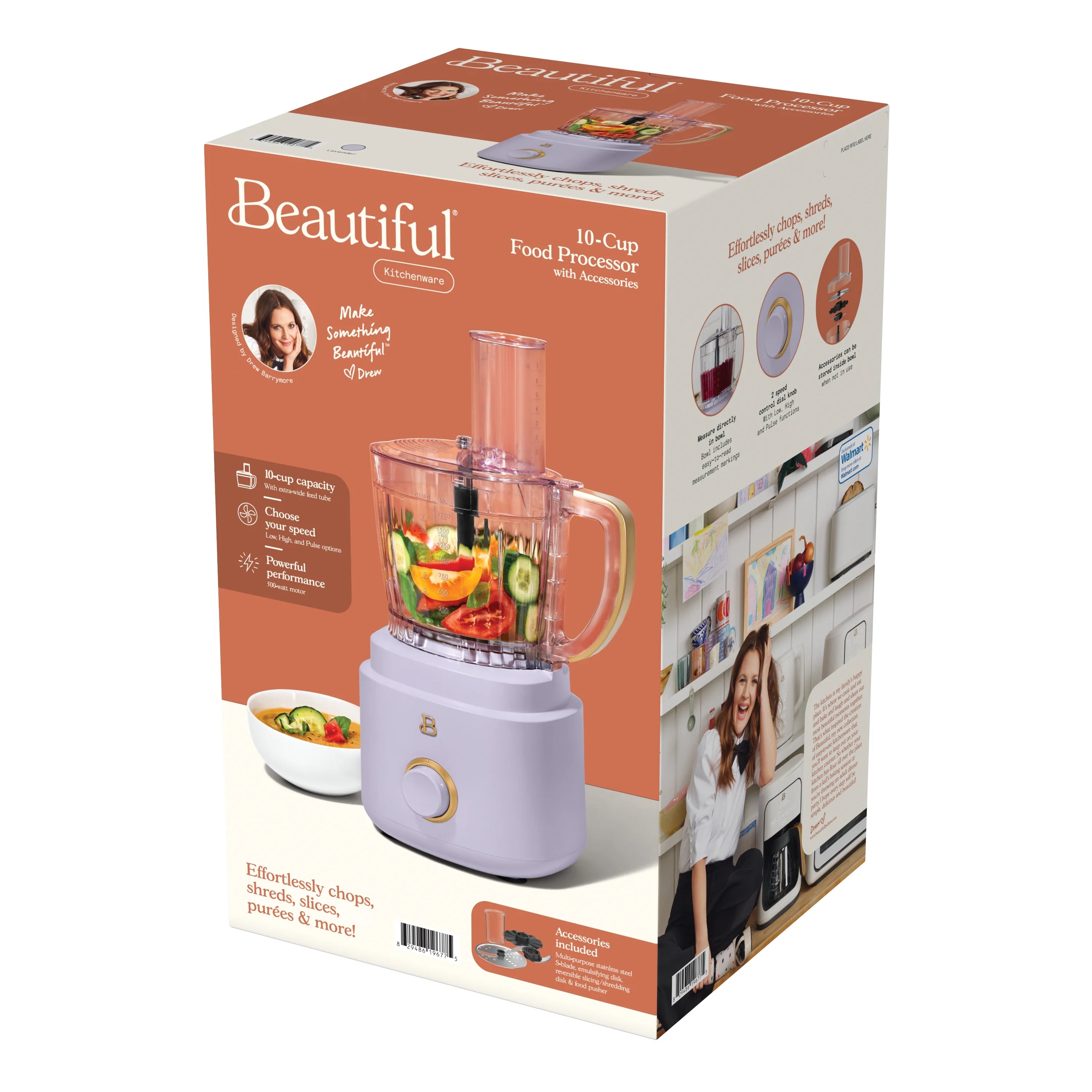 Beautiful 10-Cup Food Processor with Accessories. White Icing by Drew Barrymore