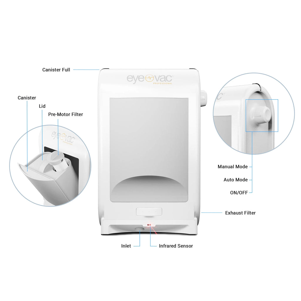 EyeVac Touchless Electric Stationary Pet Vacuum Hard Floor Cleaner. White