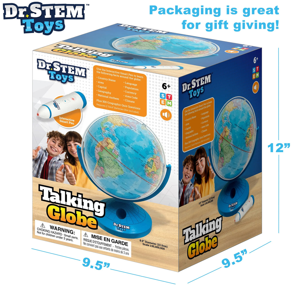 Dr. STEM: Interactive Talking Globe - Touch & Learn. Geographic Education Learning Set. Smart Pen. Electronic Game Panel. 300 Quiz Questions. Kids 6+