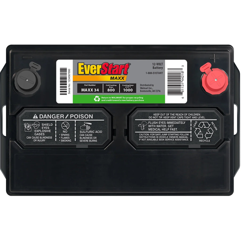 EverStart Maxx Lead Acid Automotive Battery. Group Size 34 12 Volt. 800 CCA