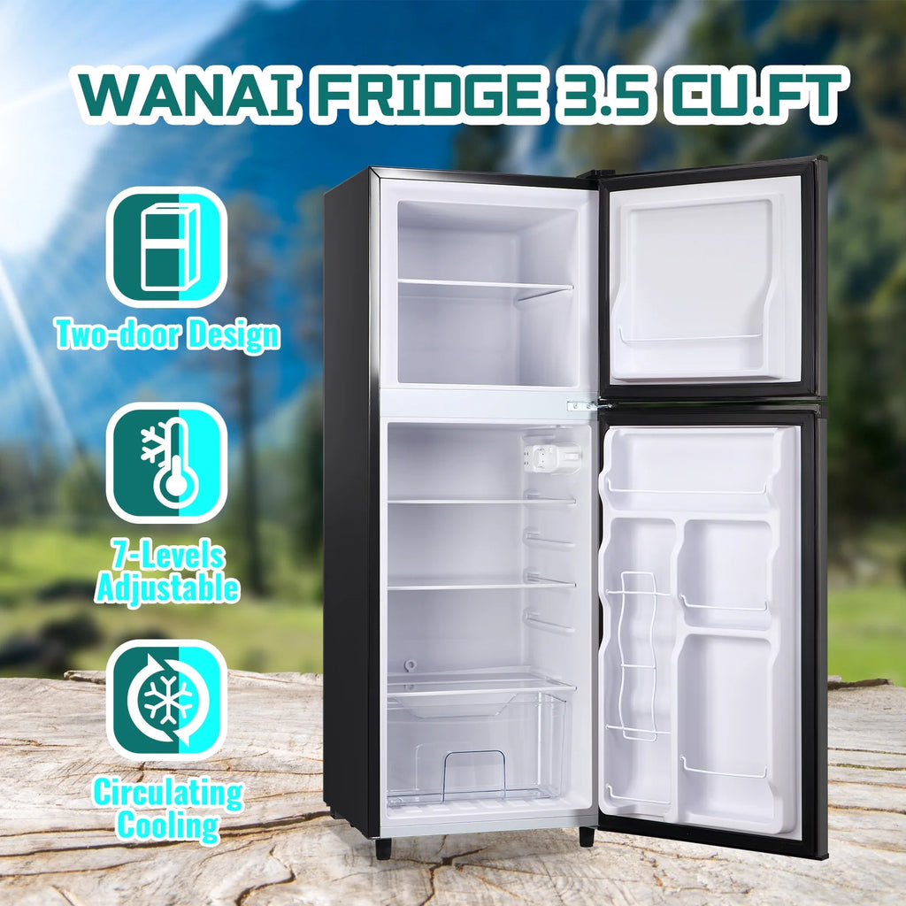 JIEJIA 5.0 Cu.Ft Apartment Size Refrigerators with Separate Freezer. 2 Door Refrigerator. Small Fridge with Freezer. Gray