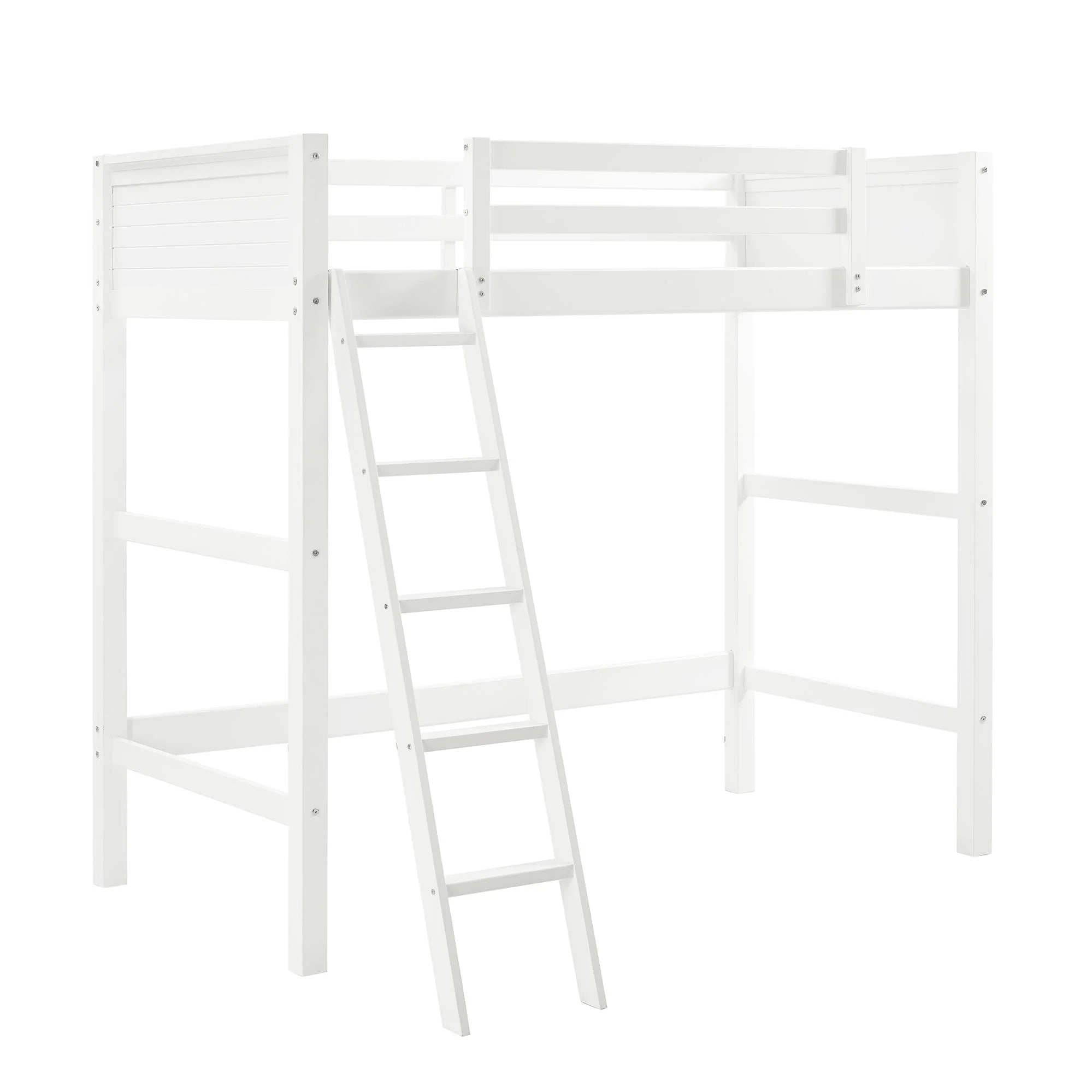Your Zone Kiarah Twin Loft Bed with Ladder. White