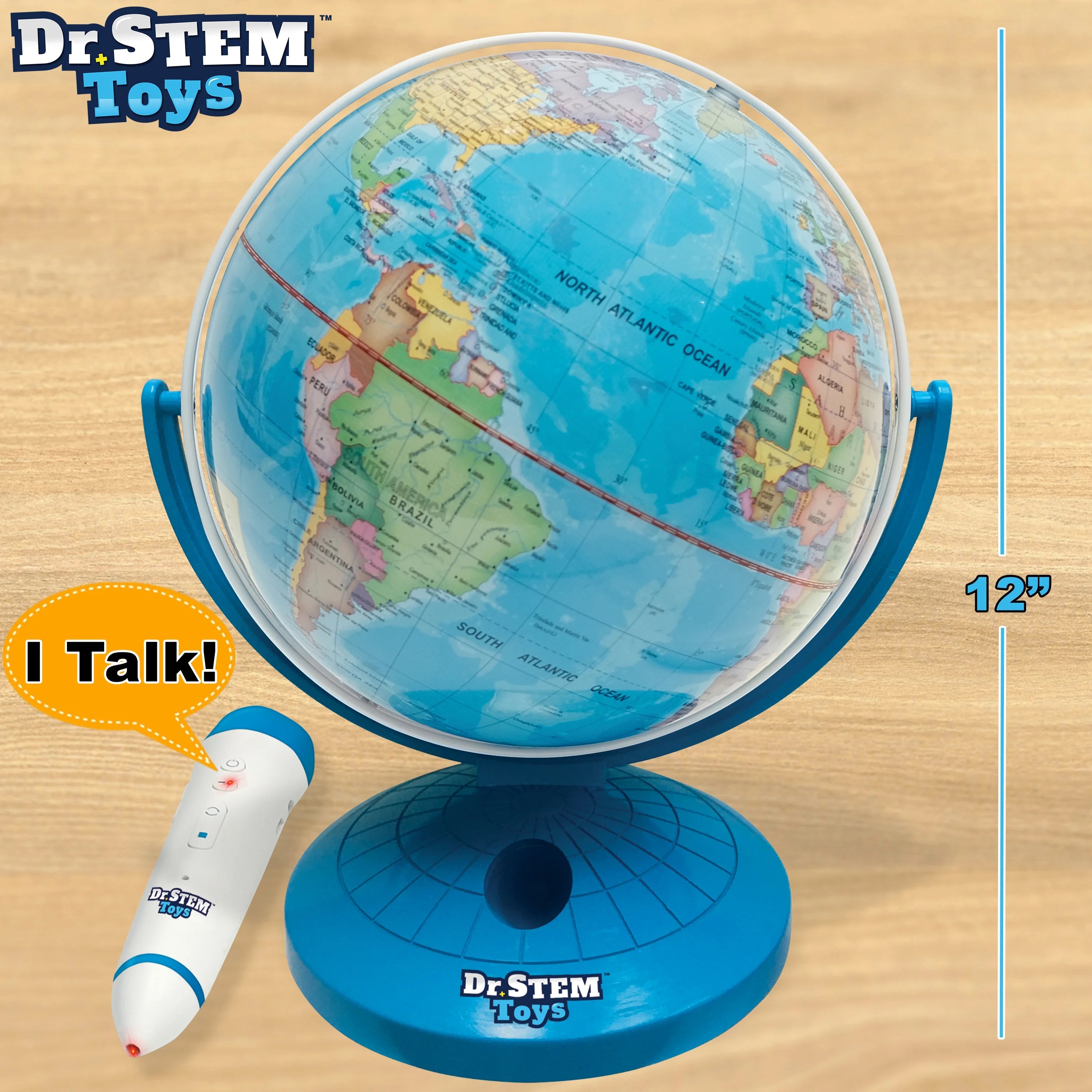 Dr. STEM: Interactive Talking Globe - Touch & Learn. Geographic Education Learning Set. Smart Pen. Electronic Game Panel. 300 Quiz Questions. Kids 6+