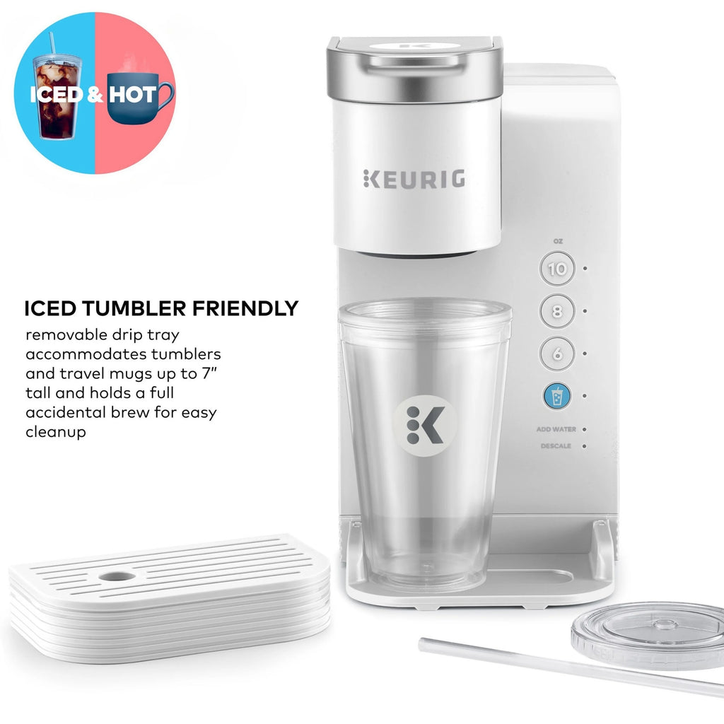 Keurig K-Iced Essentials Iced and Hot Single-Serve K-Cup Pod Coffee Maker. White