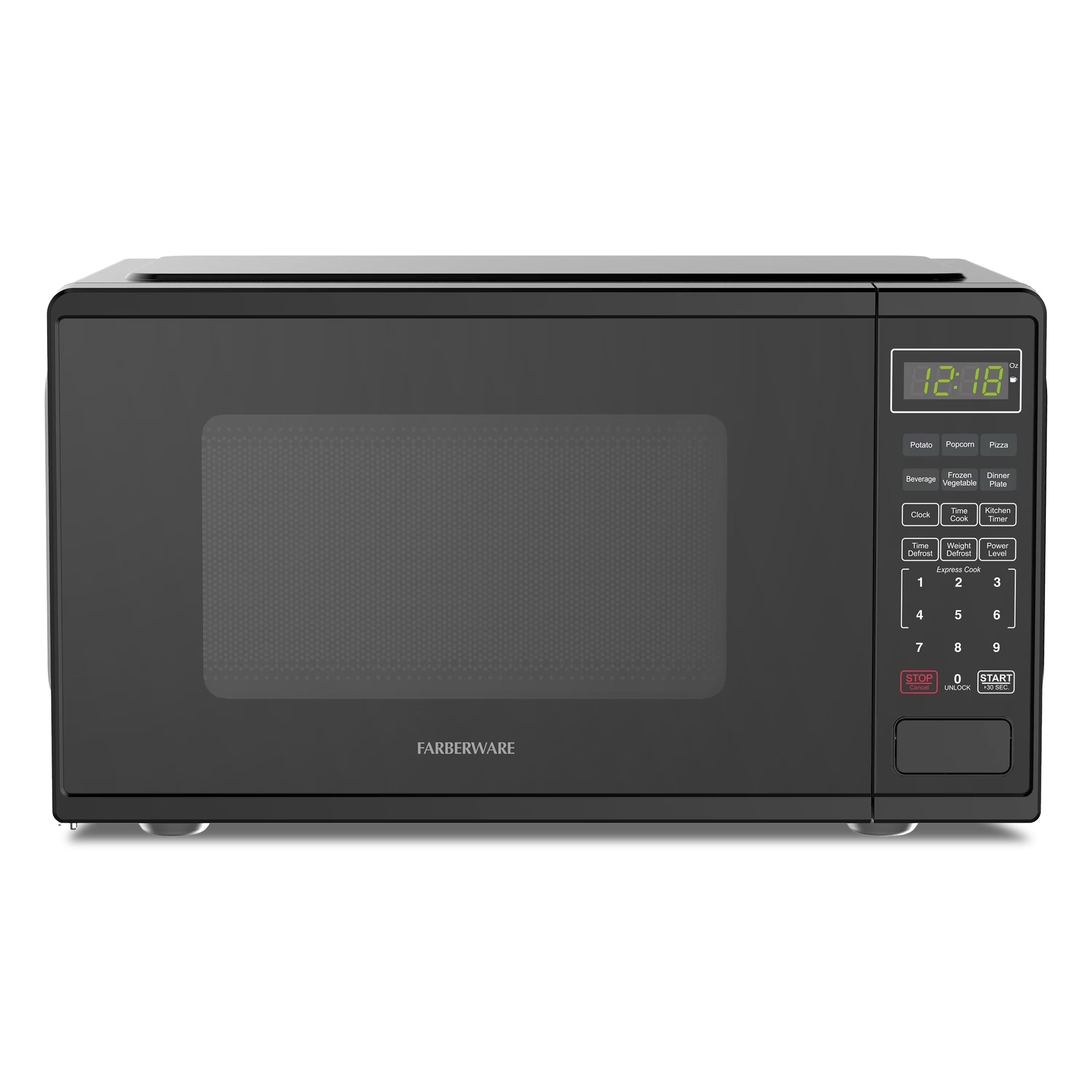 Farberware Countertop Microwave Ov 1100 Watts. 2.2 cu ft - Smart Sensor With LED Lighting and Child Lock - Perfect for Apartments and Dorms - Easy Clean Black Interior. Stainless Steel