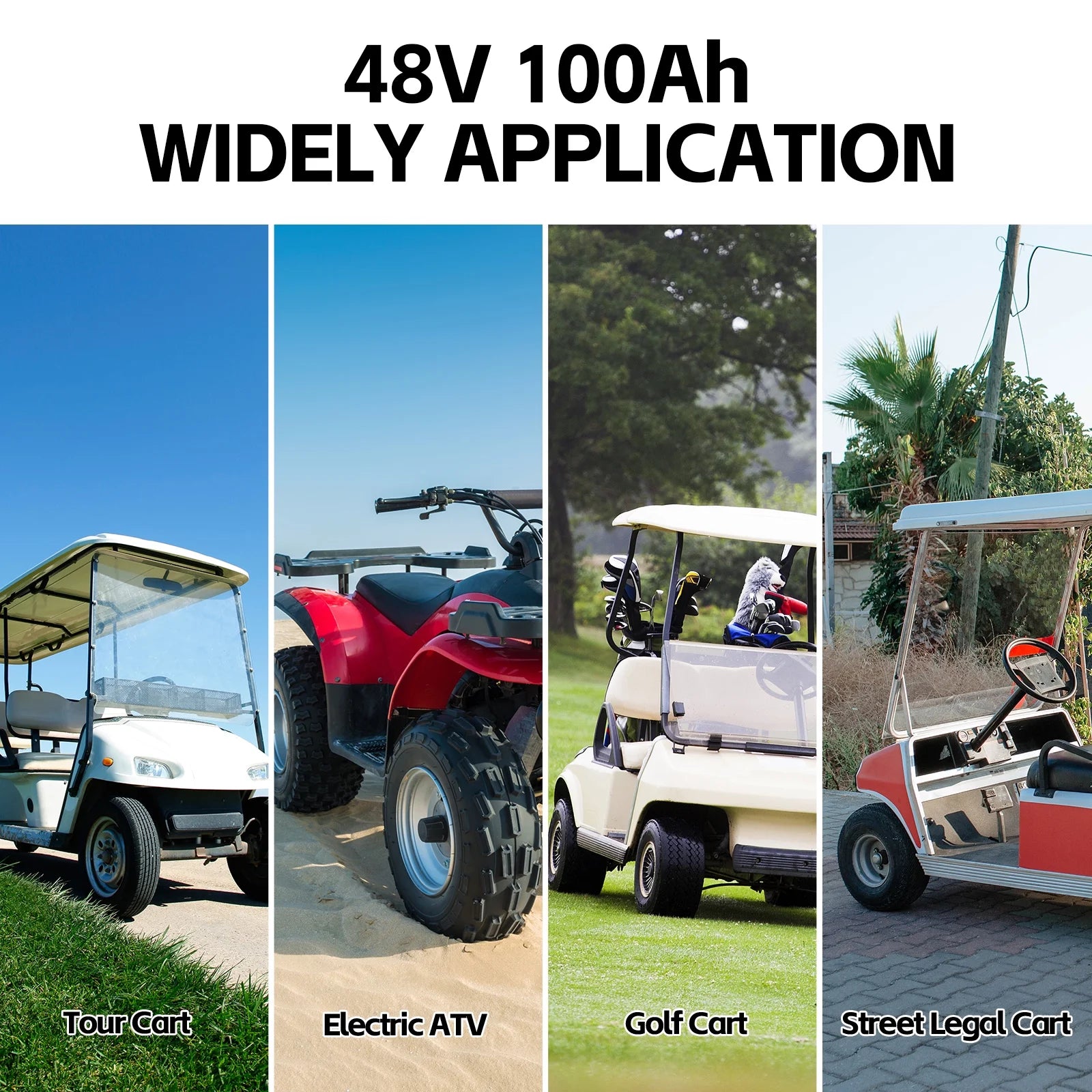 48V 100Ah LiFePO4 Lithium Battery.200A BMS.10000+ Deep Cycle Lithium Iron Phosphate Battery Great for Golf Cart. RV. Marine and Off Grid Applications