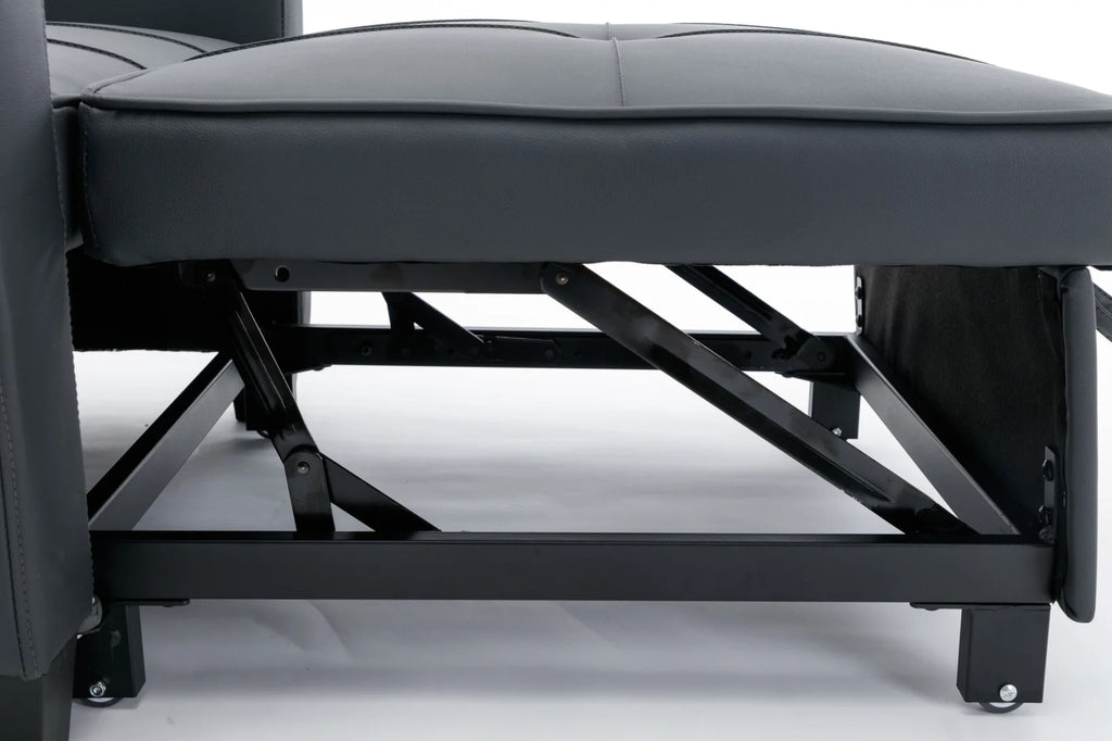 Convertible Futon Sofa Bed. 3-in-1 Multi-Functional Sleeper Chair Bed with USB Ports. Adjustable Backrest Recliner.for Living Room Bedroom Small Space. Tech Cloth. Dark Grey
