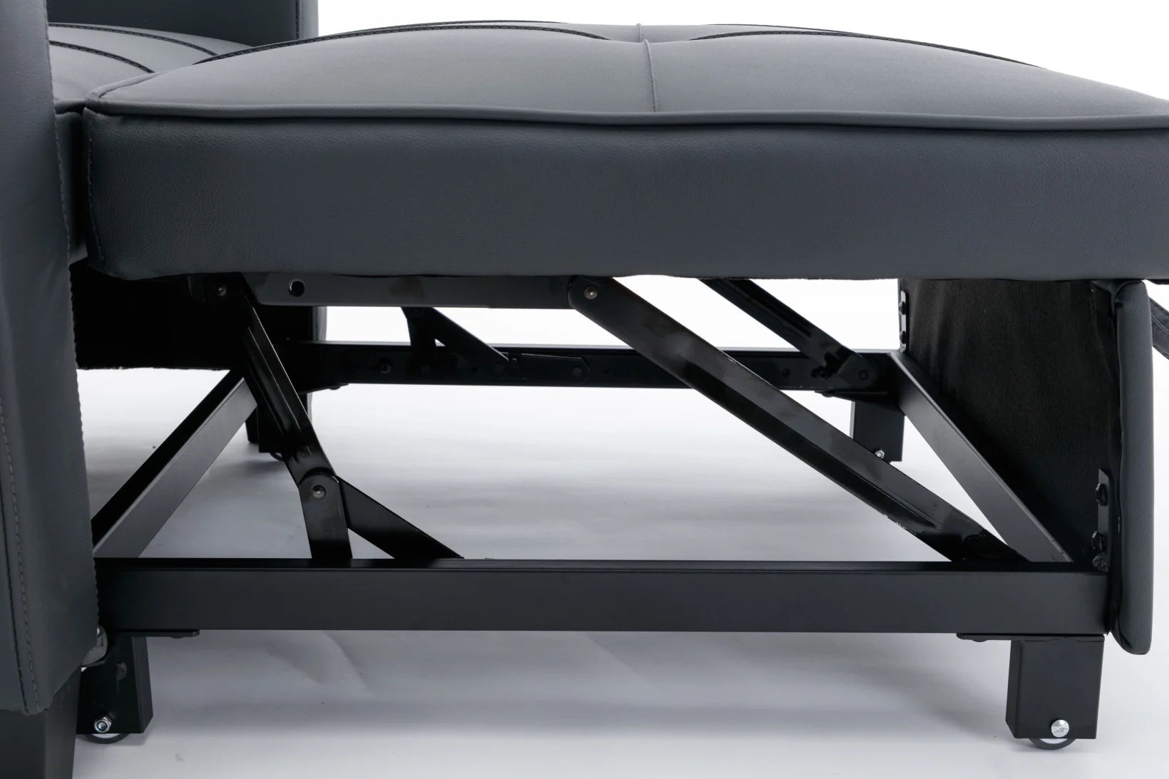 Convertible Futon Sofa Bed. 3-in-1 Multi-Functional Sleeper Chair Bed with USB Ports. Adjustable Backrest Recliner.for Living Room Bedroom Small Space. Tech Cloth. Dark Grey