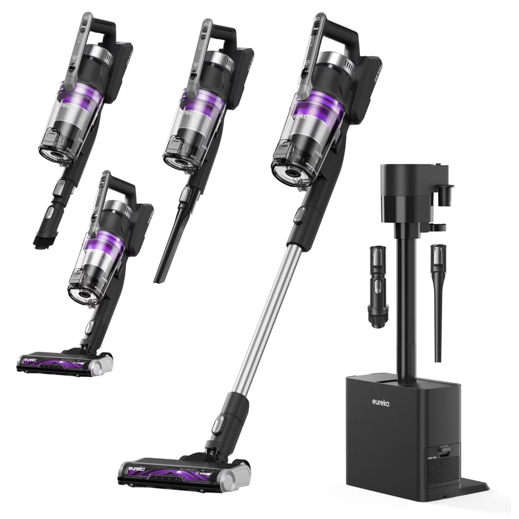 Eureka Stylus Elite Anti-Tangle Cordless Stick Vacuum Cleaner. 60 Minute Runtime. Auto-Empty Dust Station. Pet Hair. Multi-Surface. NEC490SE