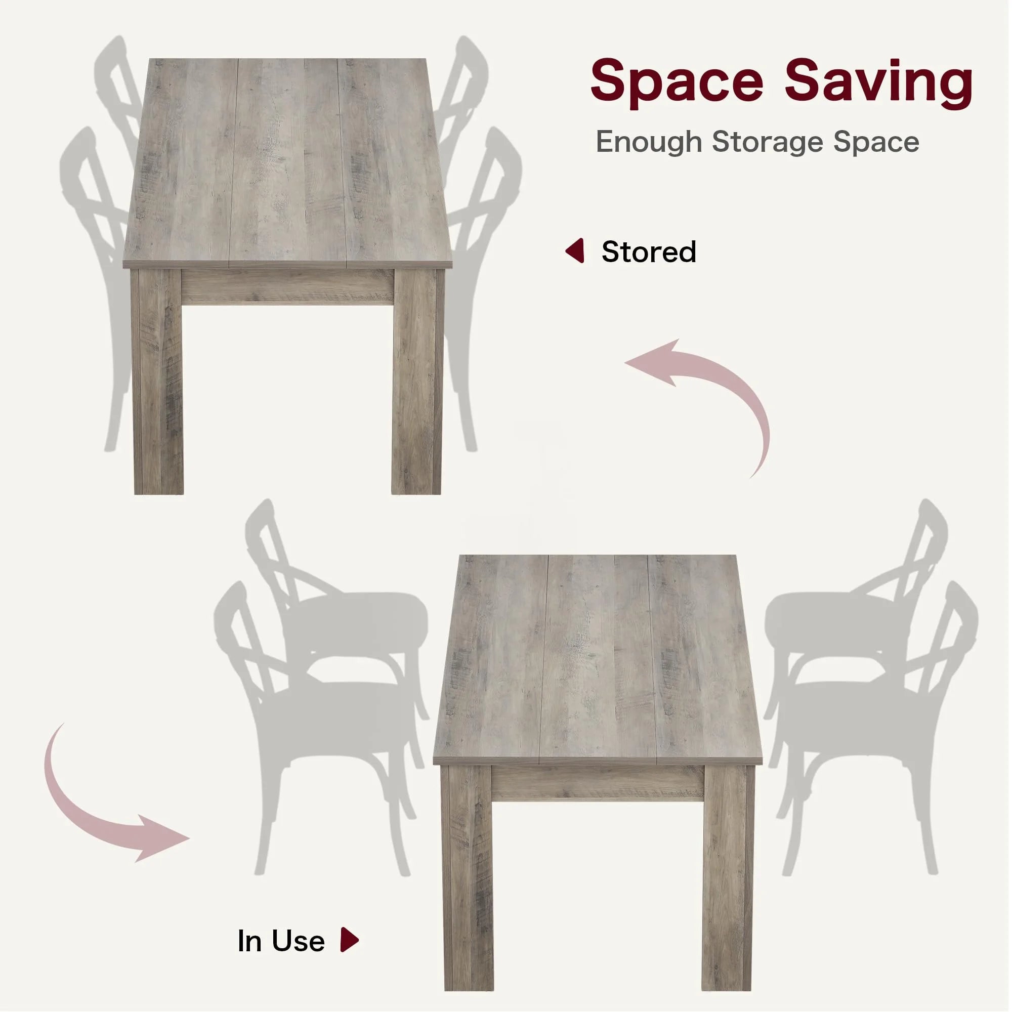 Dining Table for 4-6.63-inch Dining Tables for 4.Farmhouse Kitchen Table with Large Tabletop.Rectangular Dining Room Table.Kitchen Dining Table Dinner Table for Kitchen.Living Room��Only table��