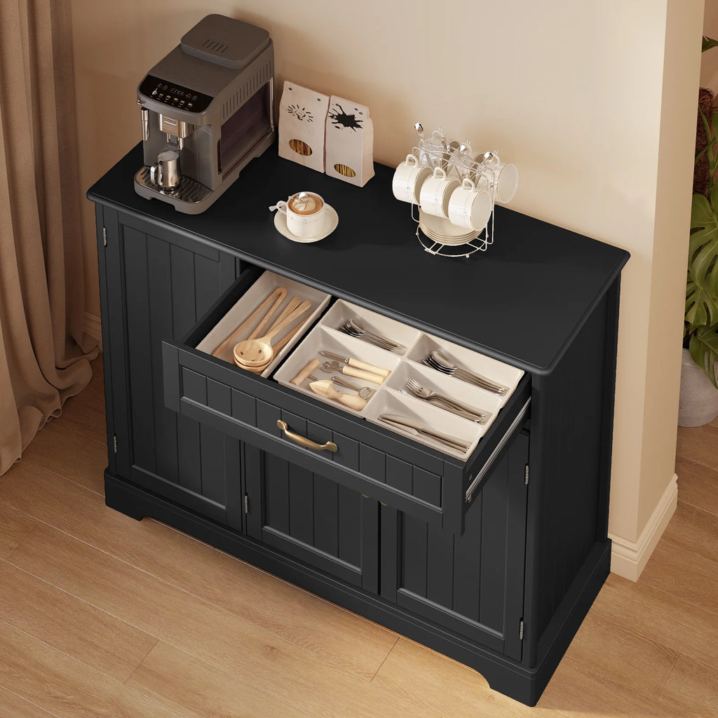 Coffee Bar. Lofka 42 Kitchen Storage Cabinet. Sideboard Buffet Cabinet with 8 Shelves. 1 Drawer
