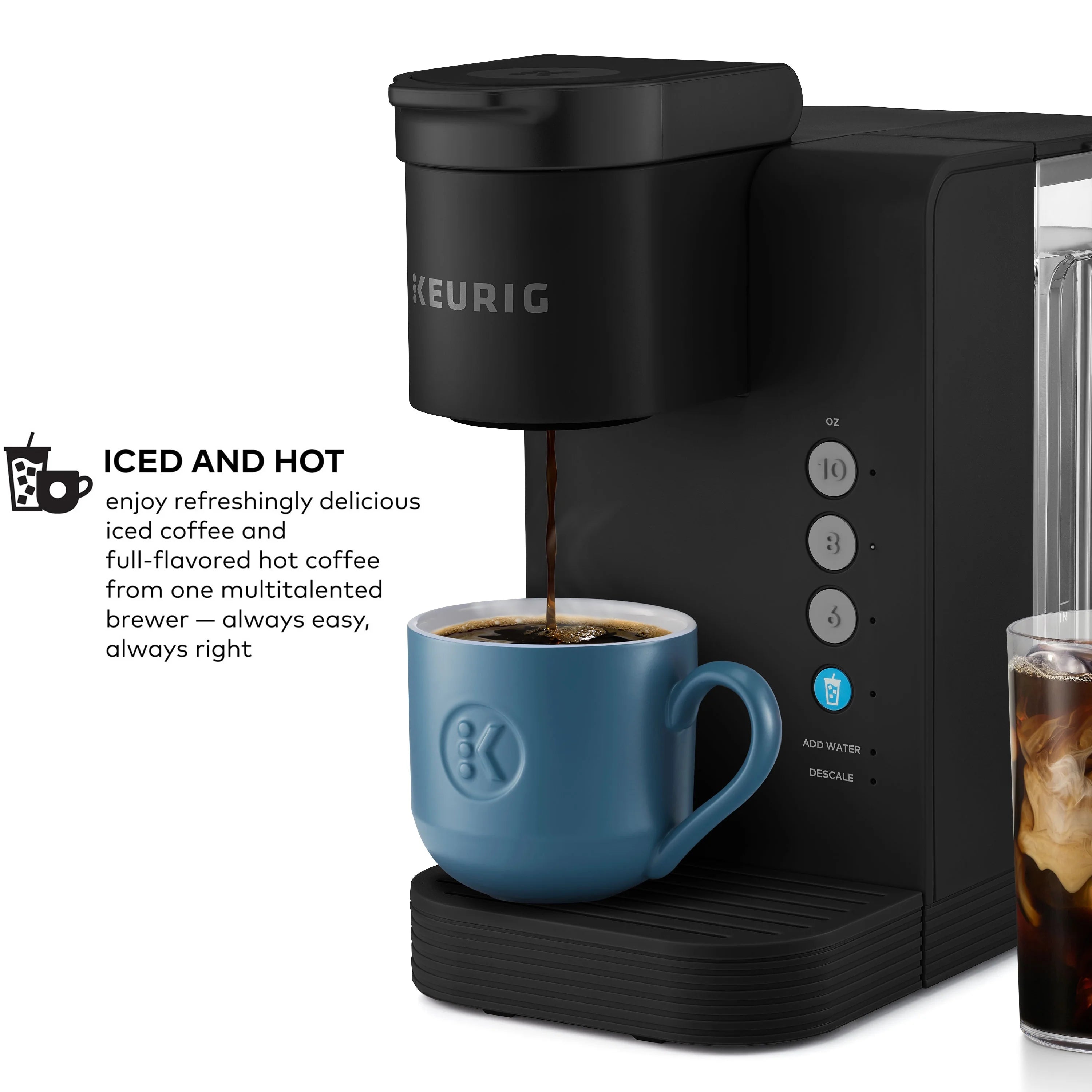 Keurig K-Iced Essentials Iced and Hot Single-Serve K-Cup Pod Coffee Maker. White