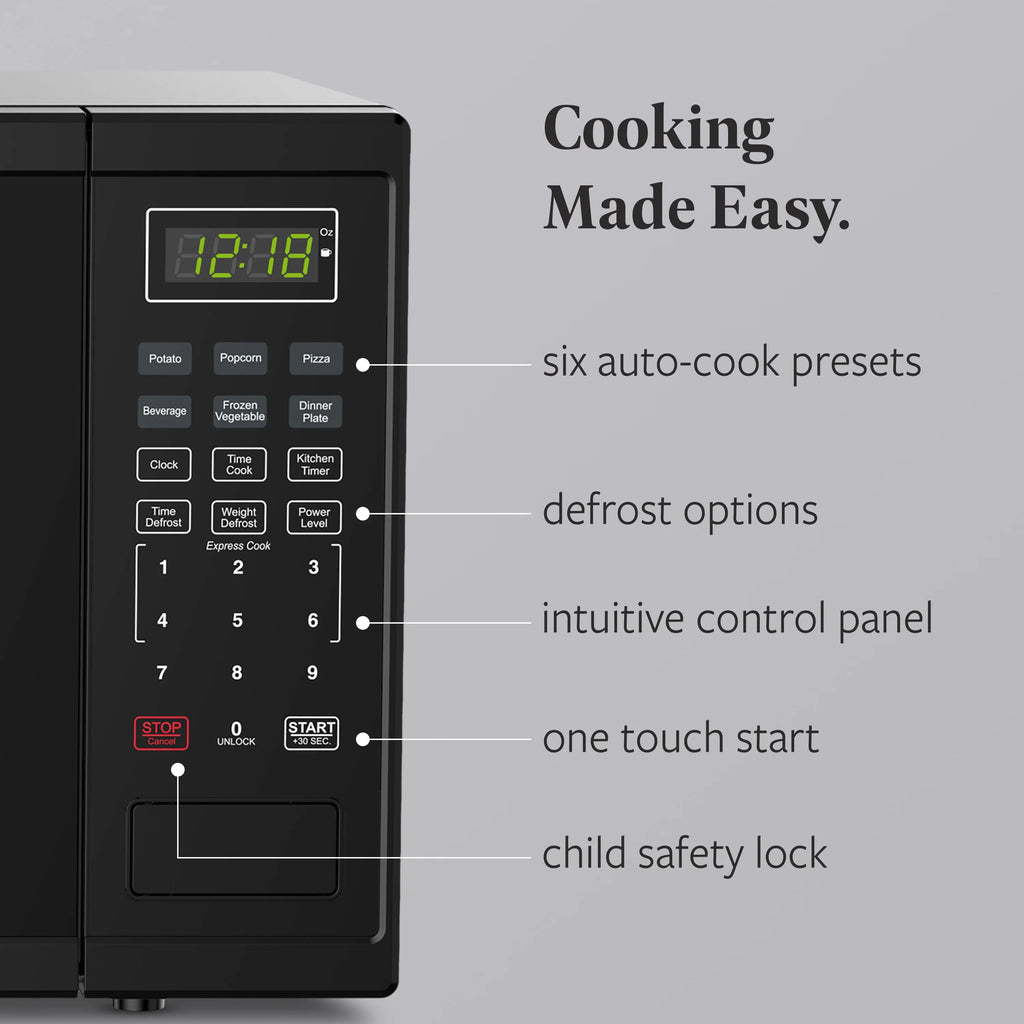 Farberware Countertop Microwave Ov 1100 Watts. 2.2 cu ft - Smart Sensor With LED Lighting and Child Lock - Perfect for Apartments and Dorms - Easy Clean Black Interior. Stainless Steel