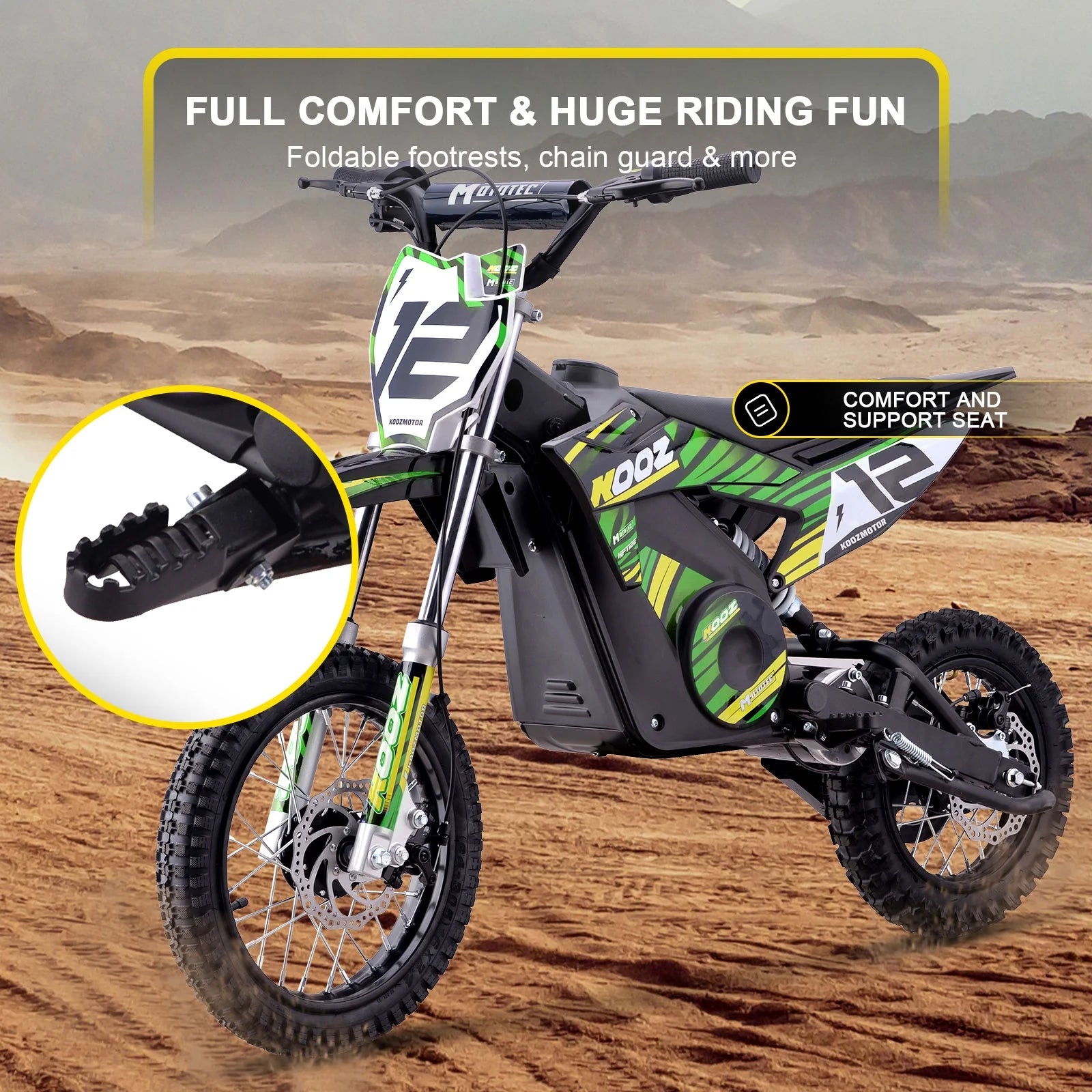 MotoTec 36v 1000w (HP112E) Electric Dirt Bike Blue