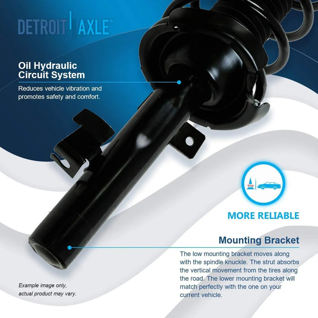 Detroit Axle - Front Struts for 2004-2013 Mazda 3. 2006-2010 Mazda 5 Complete 2 Front Struts with Coil Spring 2005 2007 2008 2009 Replacement Quick Install Ready Struts Assembly