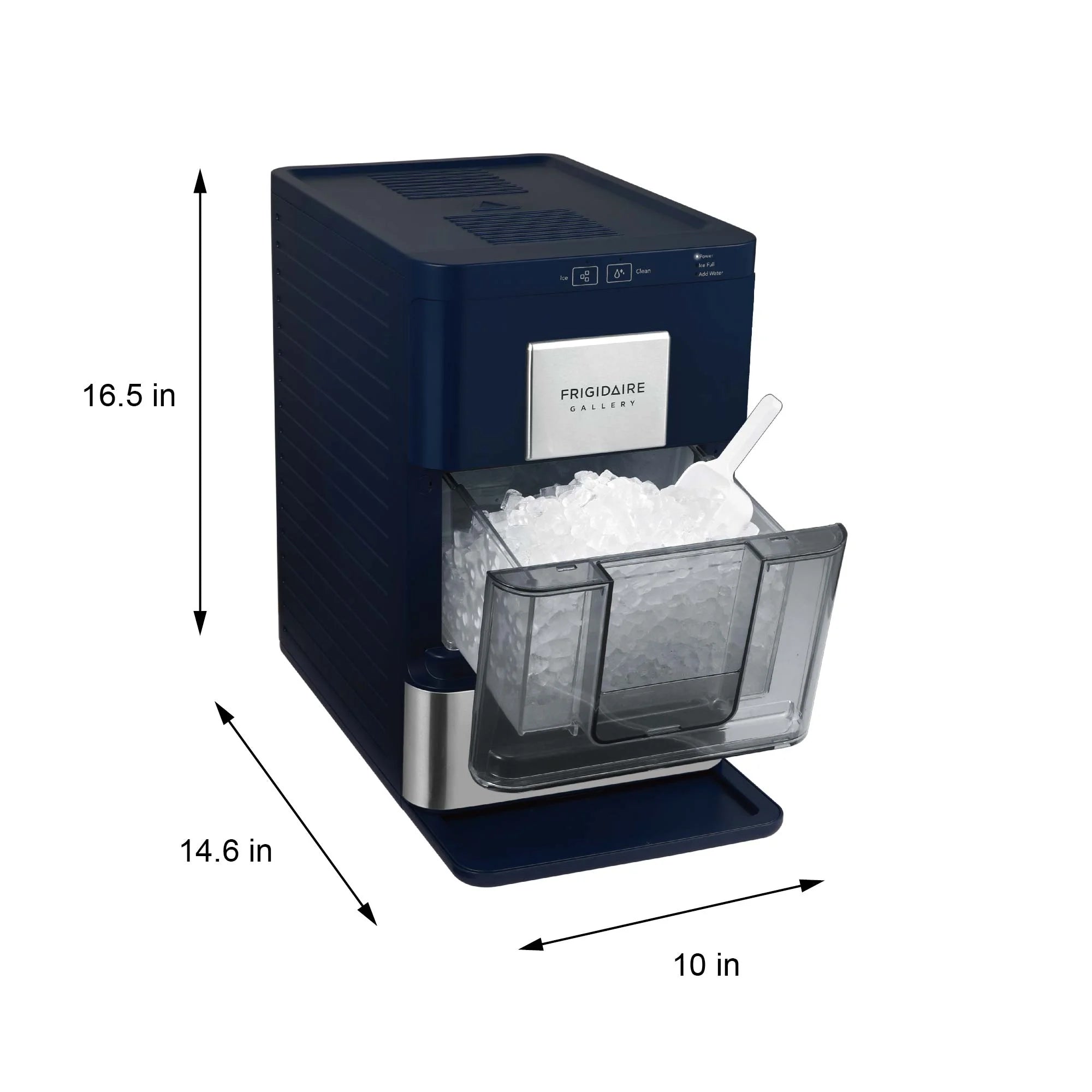 Frigidaire Nugget Ice Maker EFIC256. Countertop Nugget Ice Machine with Transparent Window. Nugget Ice Maker with 44 lbs. Capacity. Auto Self Cleaning Ice Maker Machine. Black