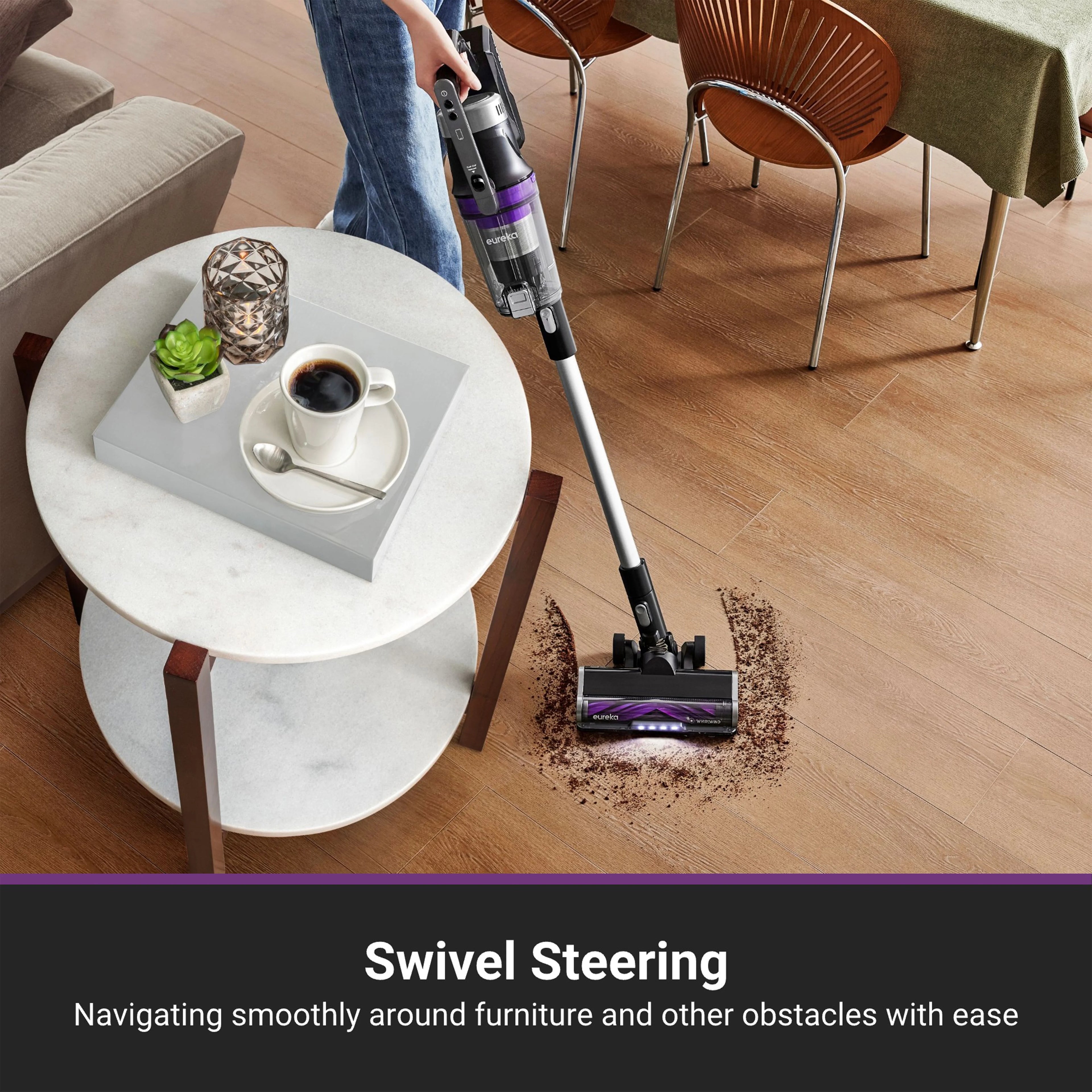 Eureka Stylus Elite Anti-Tangle Cordless Stick Vacuum Cleaner. 60 Minute Runtime. Auto-Empty Dust Station. Pet Hair. Multi-Surface. NEC490SE