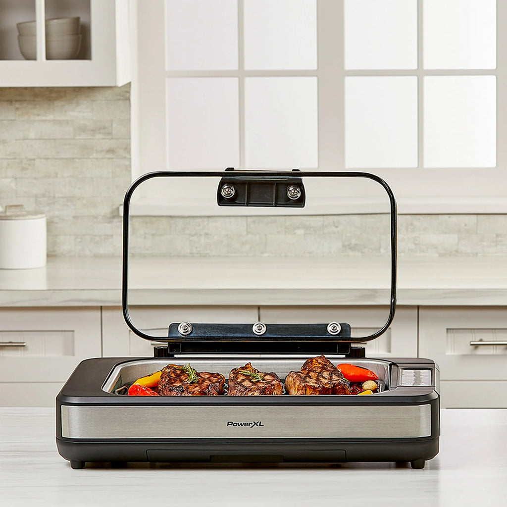 PowerXL Smokeless Grill Elite. AirFlow Technology. Smoke Capture Fan