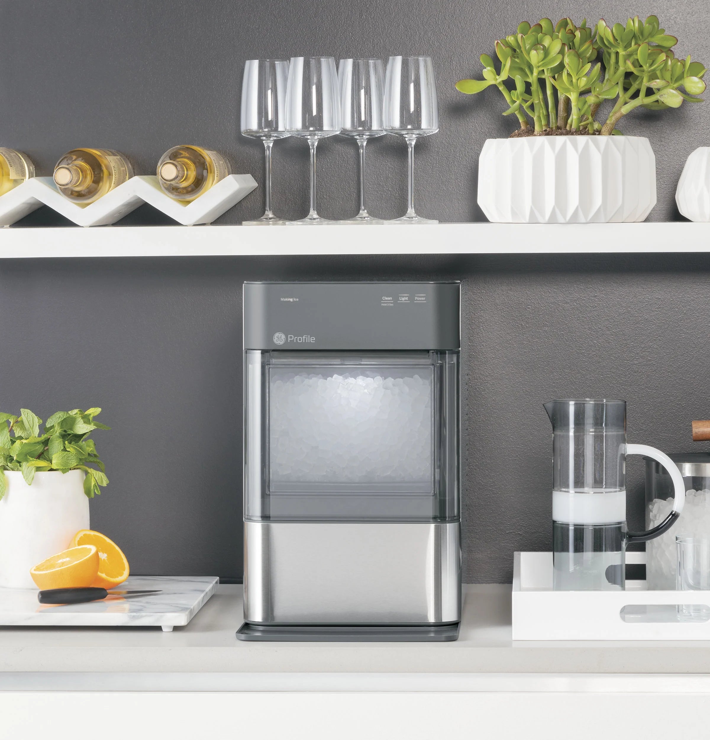 GE Appliances Opal 2.0 Countertop Nugget Ice Maker. 38 lb Maximum Output. Industrial
