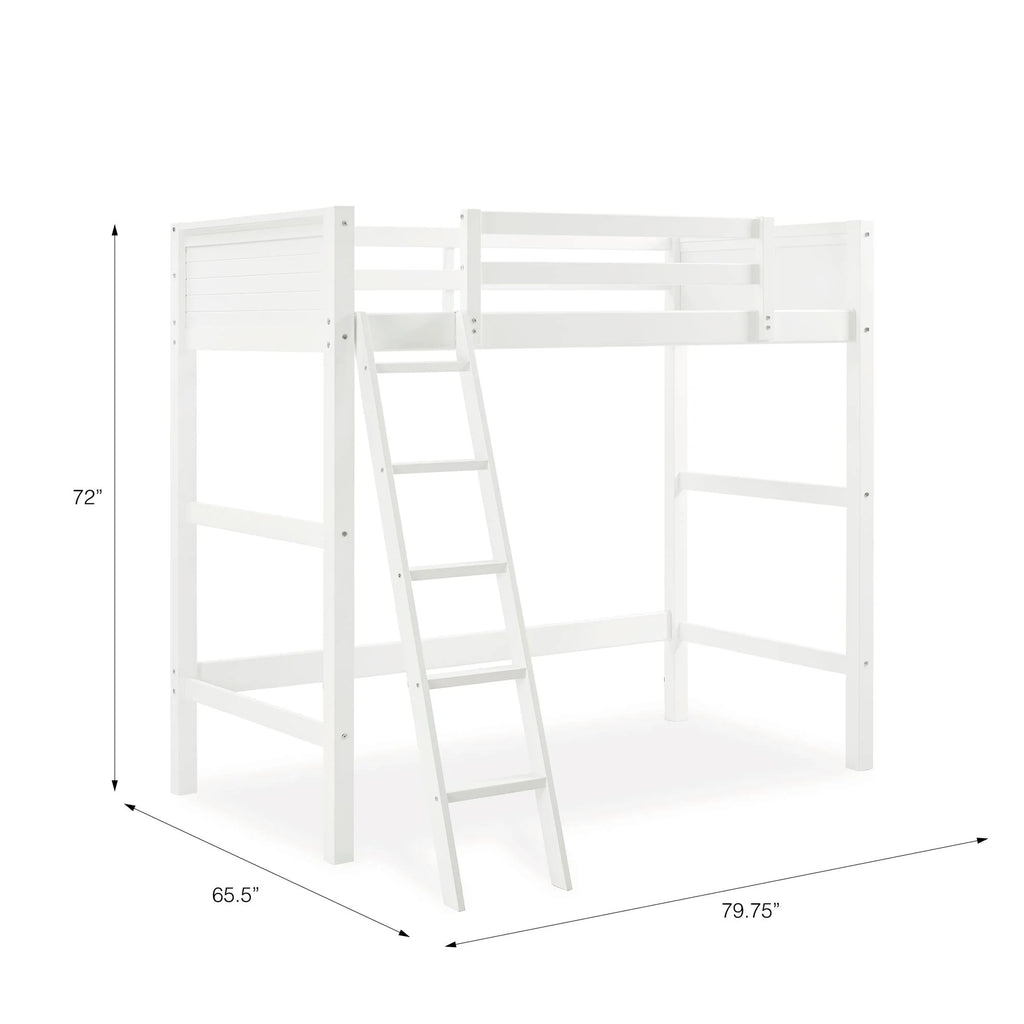 Your Zone Kiarah Twin Loft Bed with Ladder. White