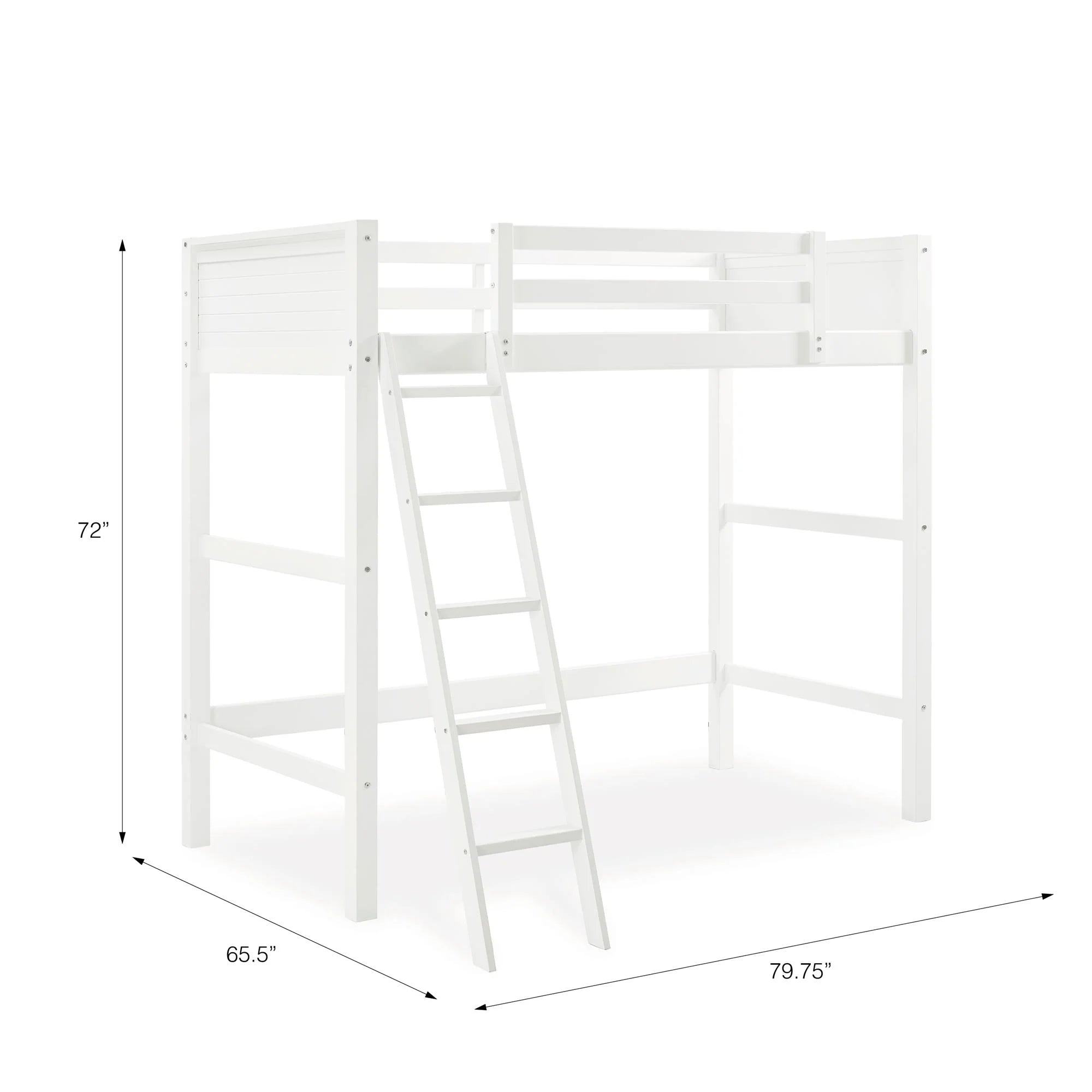 Your Zone Kiarah Twin Loft Bed with Ladder. White