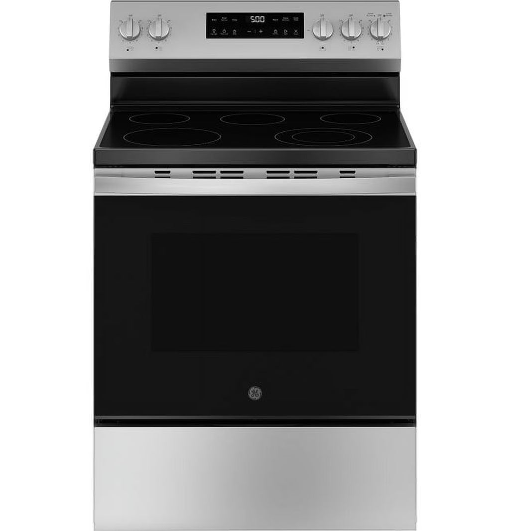 GE? 30 5.0 Cu. ft. 240 Volts Free-Standing Electric Range with Crisp Mode in Stainless Steel