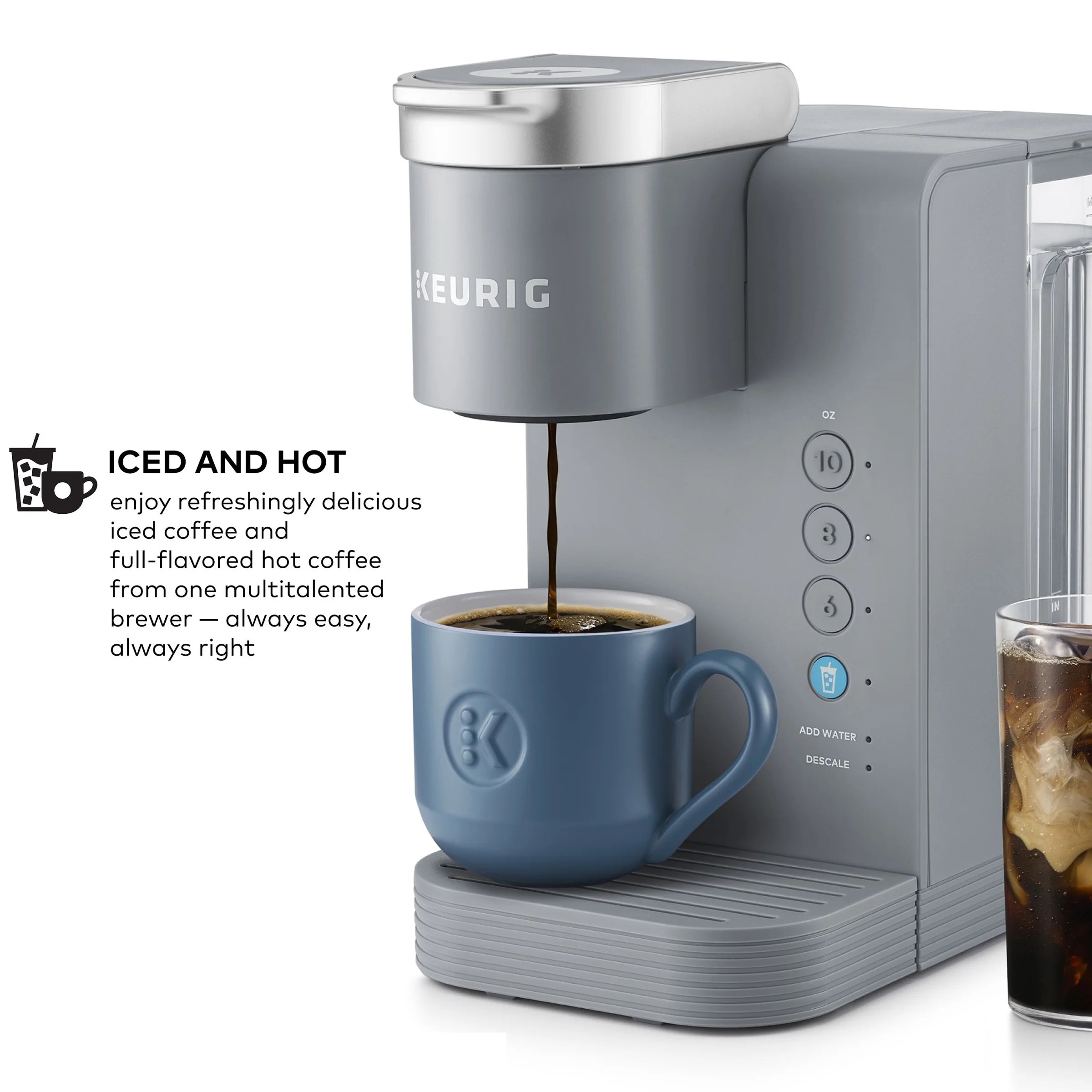 Keurig K-Iced Essentials Iced and Hot Single-Serve K-Cup Pod Coffee Maker. White