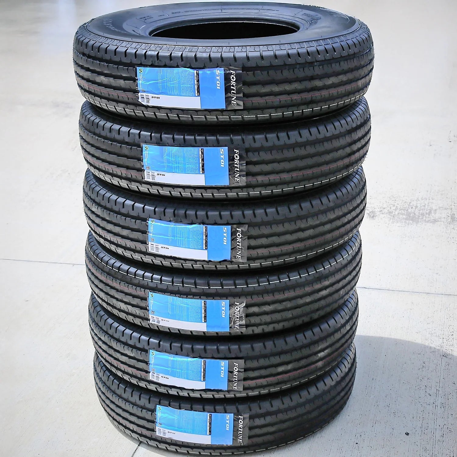 Set of 4 Fortune ST01 Steel Belted ST205/75R15 205/75R15 107/102M D 8 Ply Trailer Tires