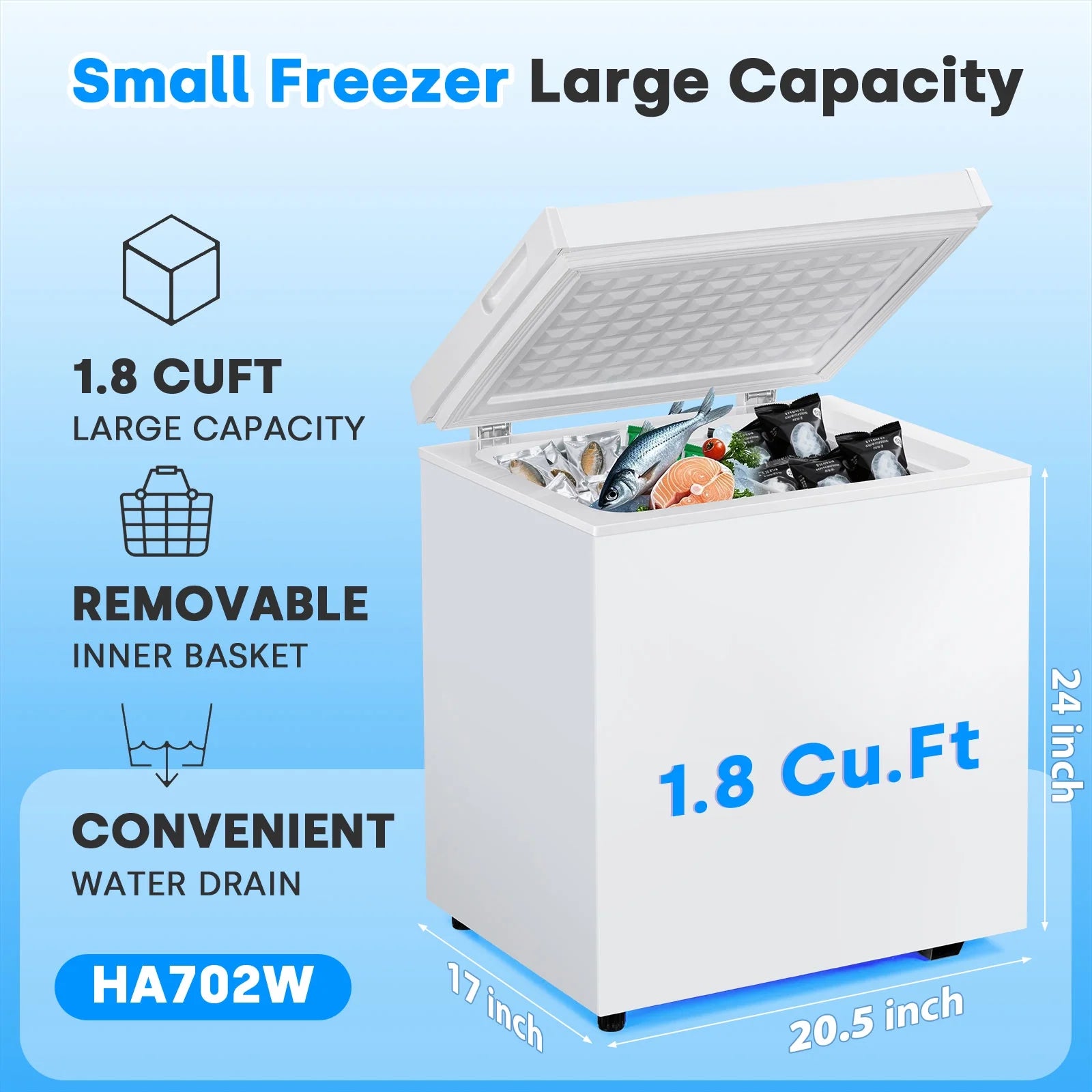 Dimedeal 1.8 Cu.ft Apartment. Dorm. Office Use Chest Freezer