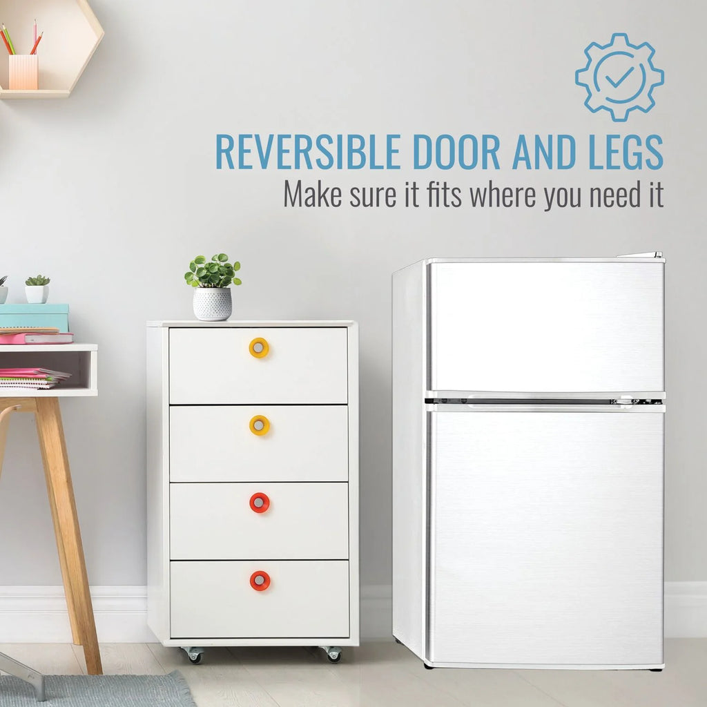 Keystone New Standard 3.1 Cu. ft. 18.5 in W Compact Standard Door Refrigerator/Freezer. White. KSTRC312CW