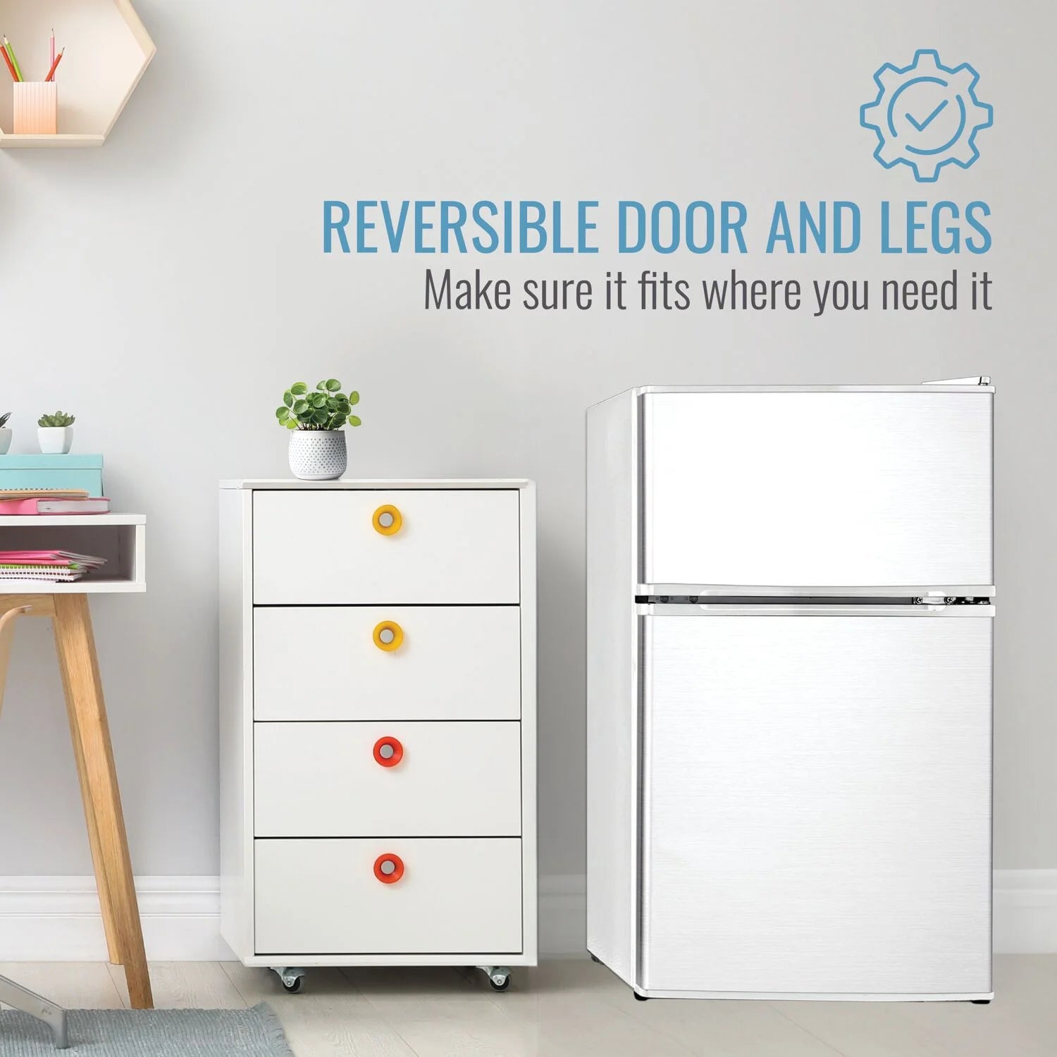 Keystone New Standard 3.1 Cu. ft. 18.5 in W Compact Standard Door Refrigerator/Freezer. White. KSTRC312CW
