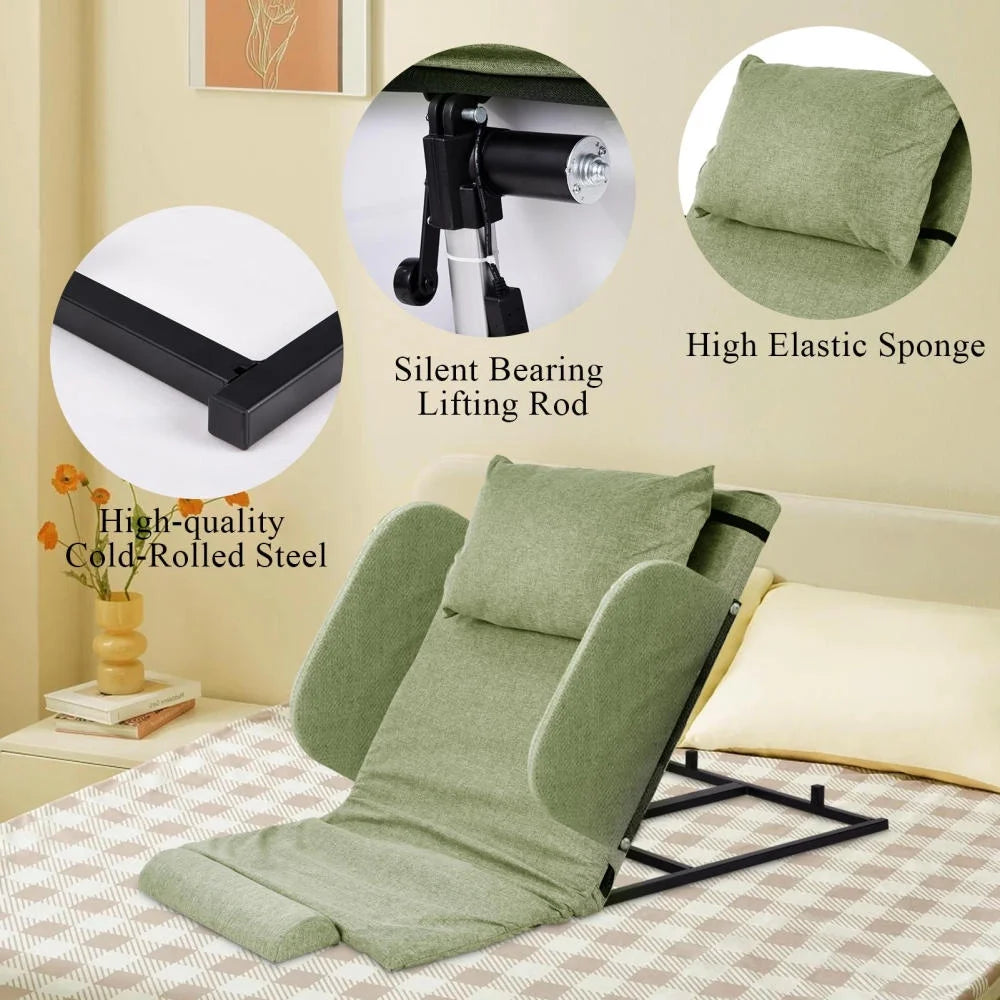 Adjustable Power Lifting Bed Backrest for Elderly Patient Injured. Sit-up Back Rest Chair for Neck Lumbar Back Support. Electric Lifting Backrest for Bed (Gray)