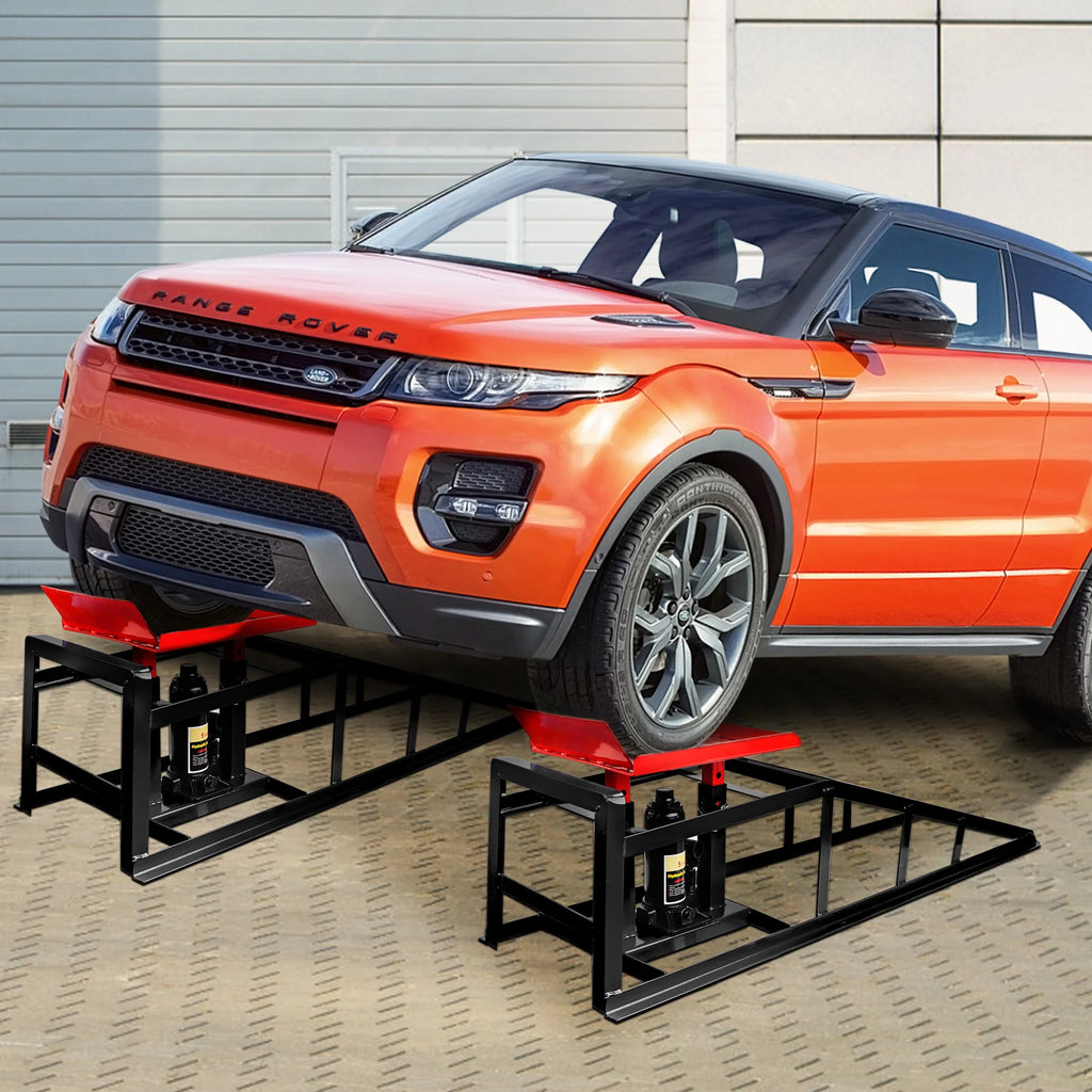 Lafati 2-Pack Hydraulic Car Ramps: Heavy-Duty Vehicle Ramps with 5T / 10000lbs Jack Load Capacity. Portable Design for Effortless Oil Changes and Car Lifts