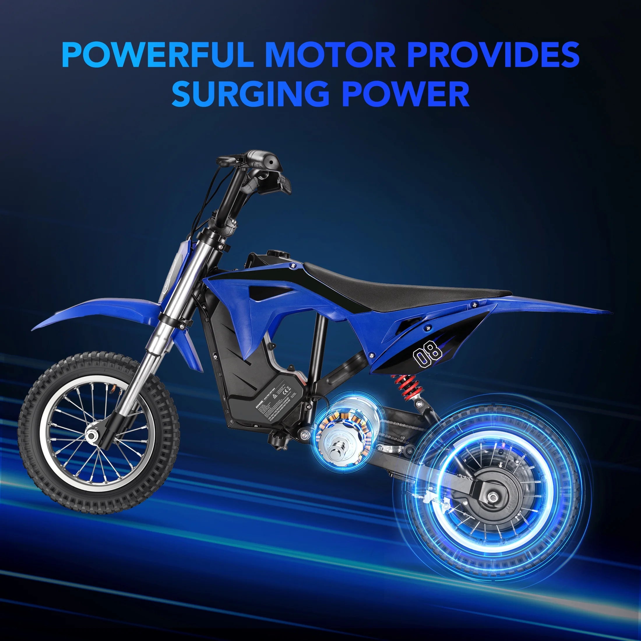 36V Kids Electric Dirt Bike.Fast Speed Electric Motorcycle Up to 16 MPH & 10 Miles Long-Range. 3-Speed Modes. Twist Grip Throttle. Dual Suspension & Brakes for Kids Ages 5-10 Ride on Toys