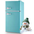 Tacool 3.5 Cu.ft Retro Mini Fridge with Freezer. 2 Door Small Refrigerator with 7 Adjustable Thermostat for Home. Blue