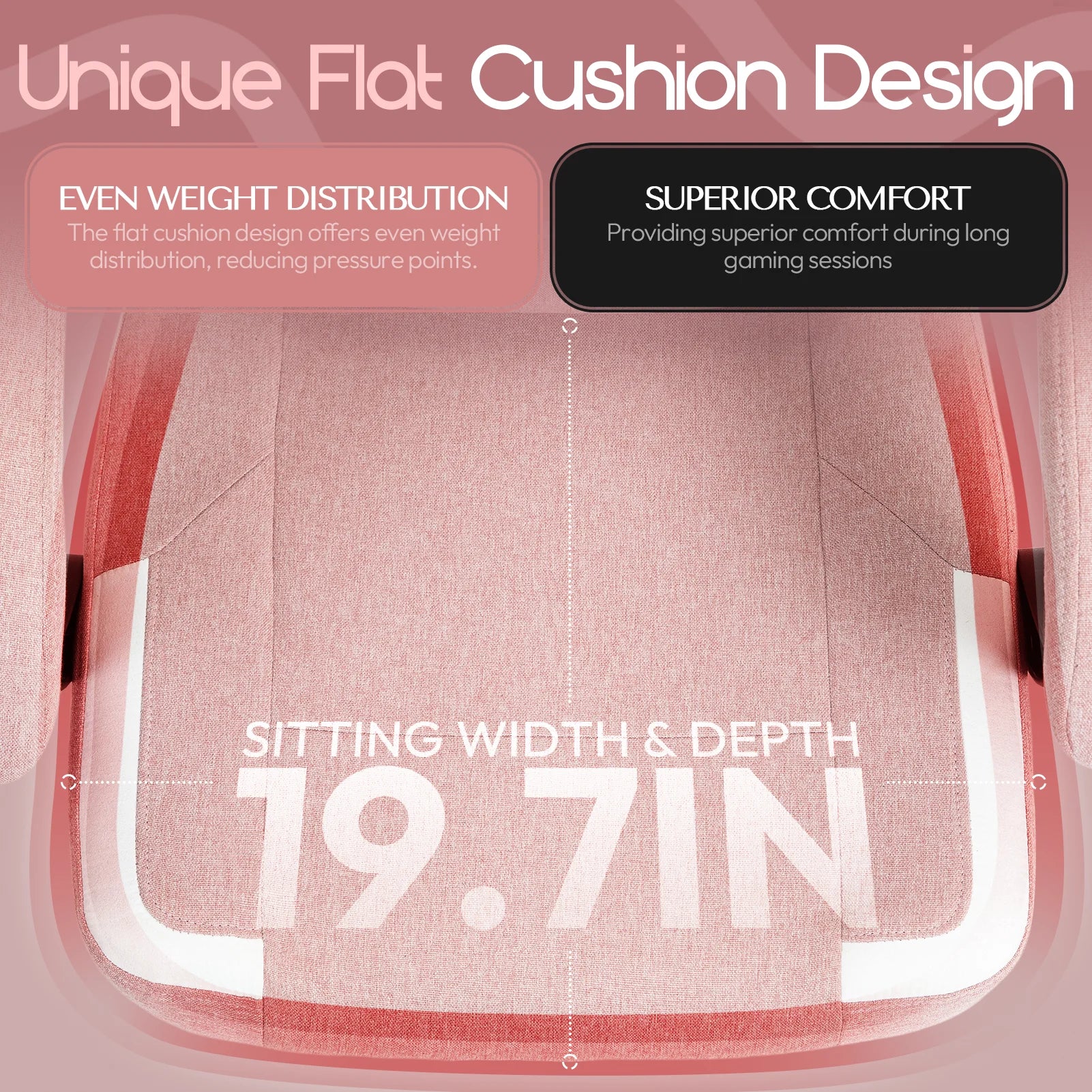 GOOSEA Fabric Gaming Chair with Pocket Spring Cushion. Breathable Computer Chair with Massage Lumbar Support and Footrest. High Back Office Chair for Adults. 300lbs. Grey
