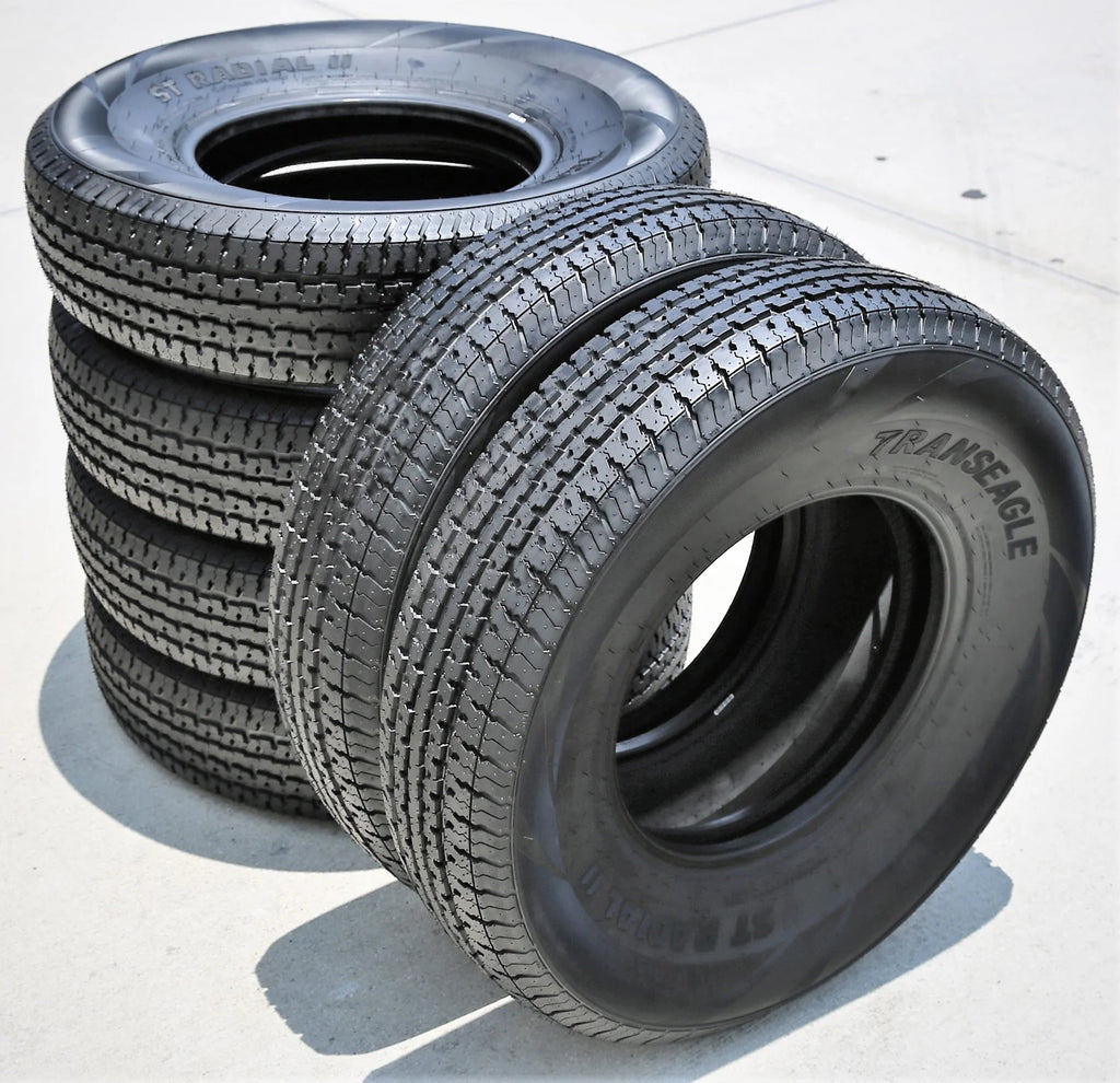 Set of 4 Transeagle ST Radial II Steel Belted ST225/75R15 225/75R15 117/112L E 10 Ply Trailer Tires