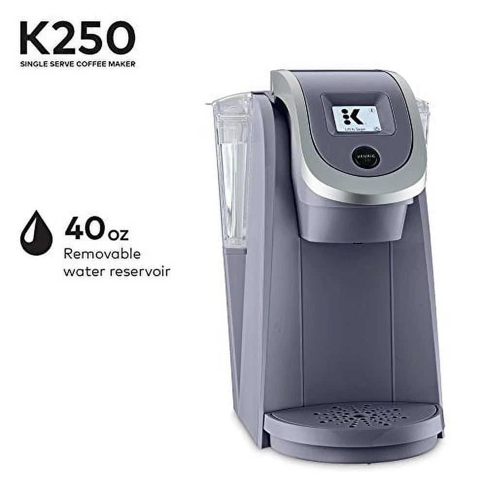 Keurig K250 Coffee Maker. Single Serve K-Cup Pod Coffee Brewer. With Strength Control. Plum Gray