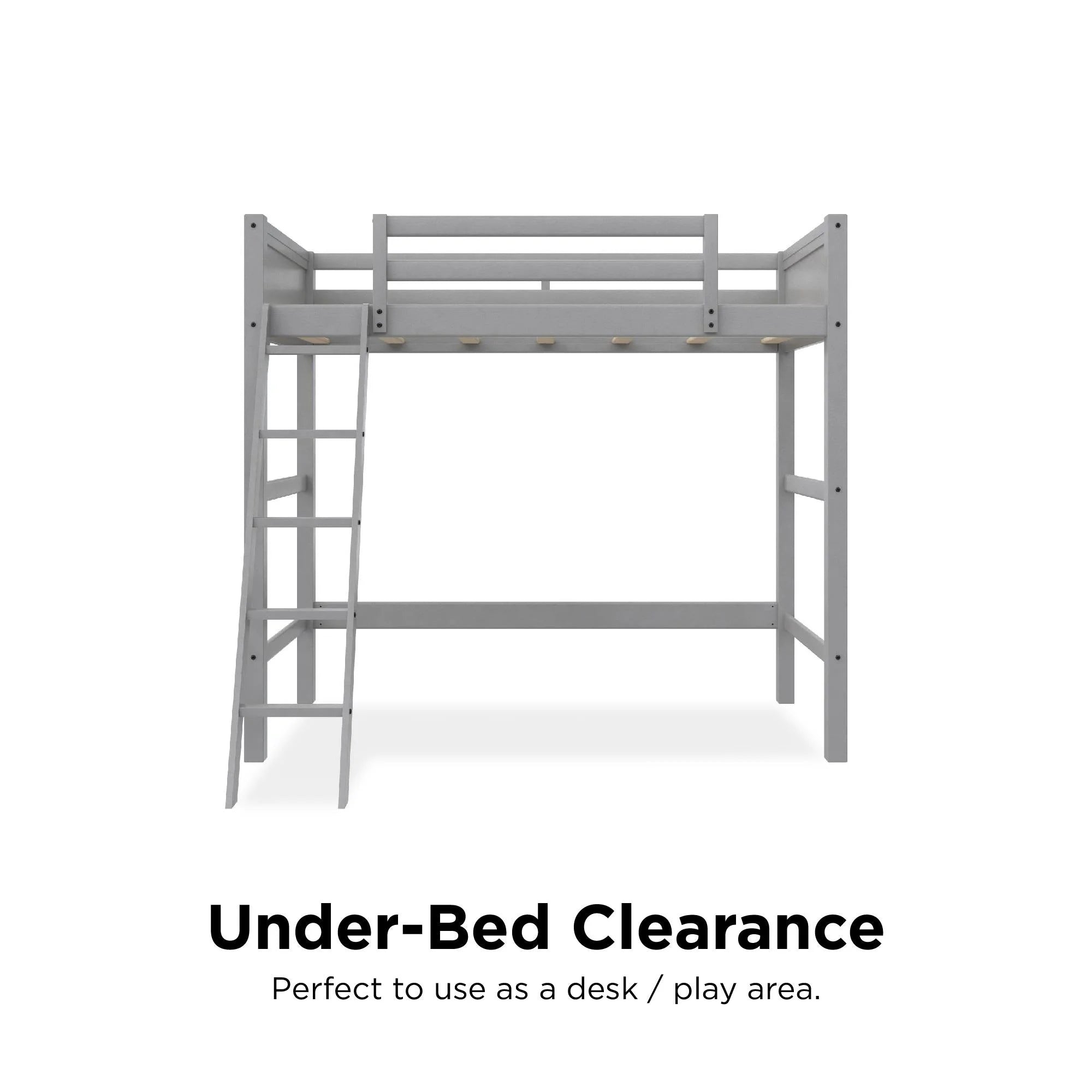 Your Zone Kiarah Twin Loft Bed with Ladder. White