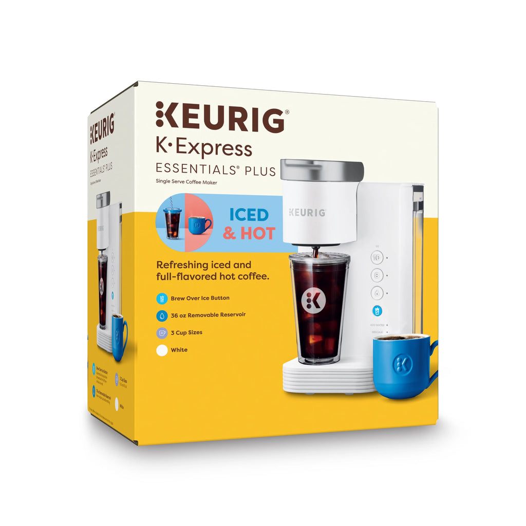 Keurig K-Iced Essentials Iced and Hot Single-Serve K-Cup Pod Coffee Maker. White