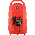 KFFKFF Fuel Carrier. 32 Gallon. Mobile Fuel Storage Unit On-Wheels. Equipped with 12V DC Transfer Pump. Gasoline Diesel Fuel Holder with 8.2 ft Hose. Flow Rate 7L/min. Suitable for Trucks. Boats