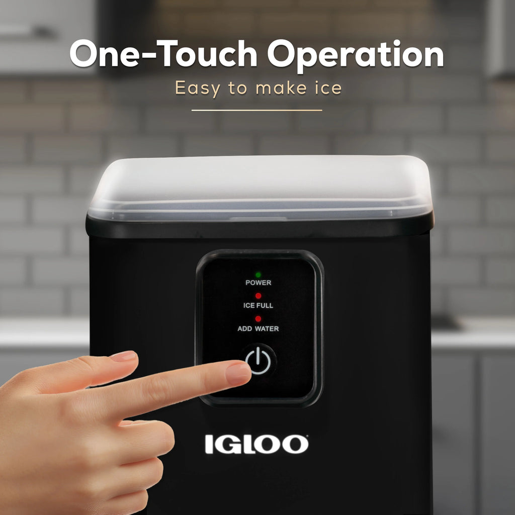 Igloo Self-Cleaning Countertop Ice Maker - Compact and Portable - Creates 26 lbs. Per Day. 8 Pieces Ready Every 7-8 Minutes - Includes Ice Scoop and Basket - Aqua