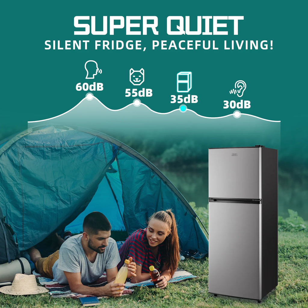 JIEJIA 5.0 Cu.Ft Apartment Size Refrigerators with Separate Freezer. 2 Door Refrigerator. Small Fridge with Freezer. Gray