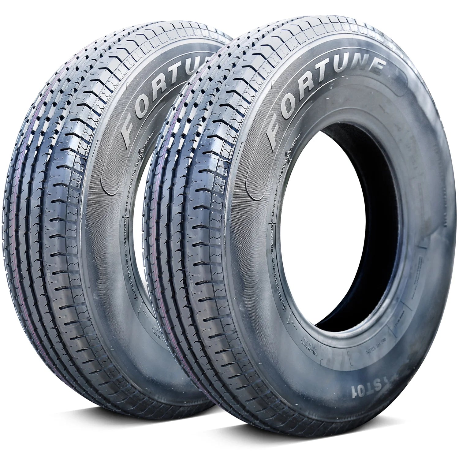 Set of 4 Fortune ST01 Steel Belted ST205/75R15 205/75R15 107/102M D 8 Ply Trailer Tires