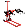 300lb Capacity. Adjustable Riding Lift Jack Heavy Duty Construction with Safety Lock. Non-Slip Wheels&Handle for Tractors. Atvs and Zero Turn Lawn Mowers